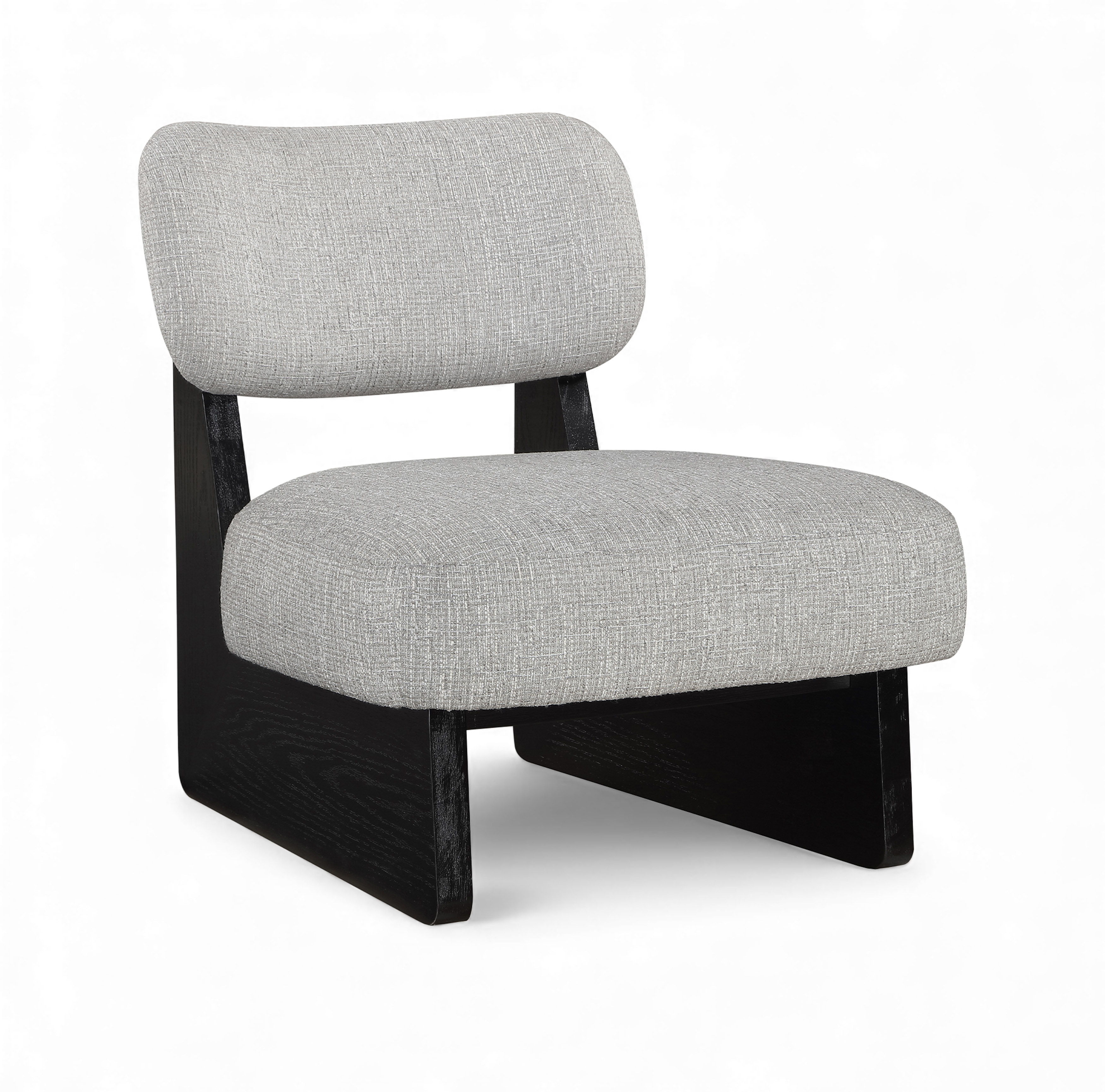 Vetra - Linen Textured Fabric Upholstered Accent Chair - Gray