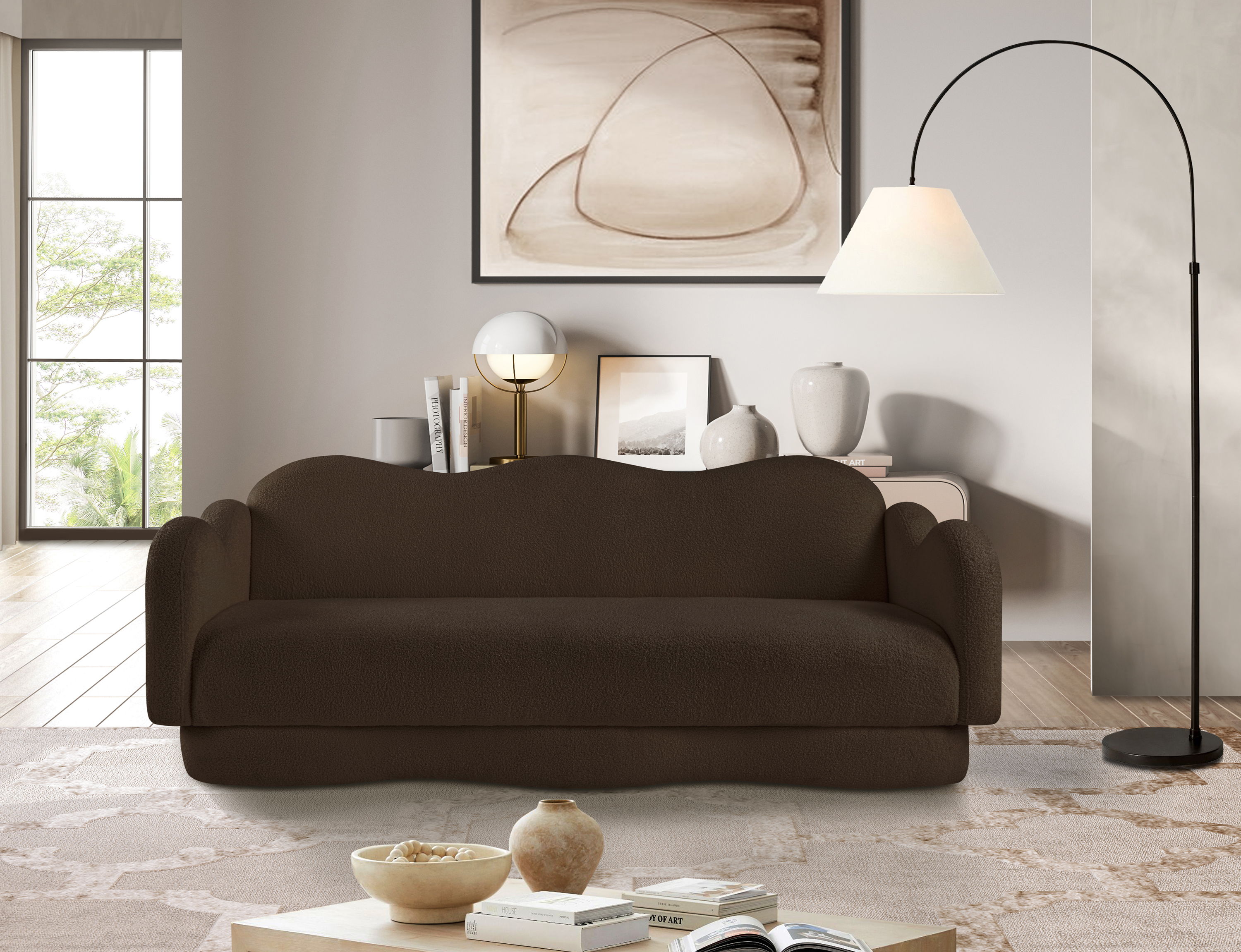 Bloom - Teddy Fabric Sofa - Brown