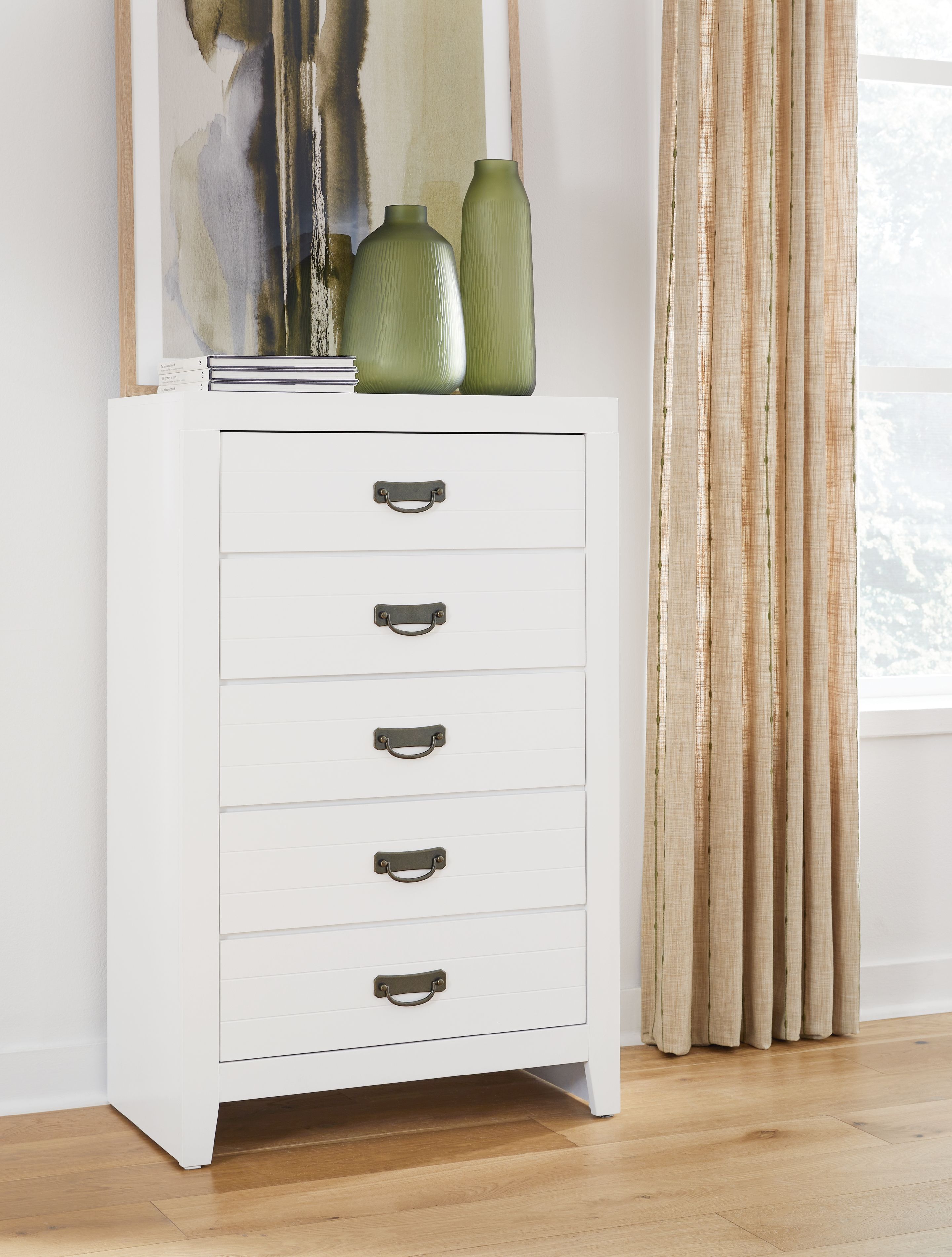 Ashley Furniture Binterglen - Five Drawer Chest - White - Image 2