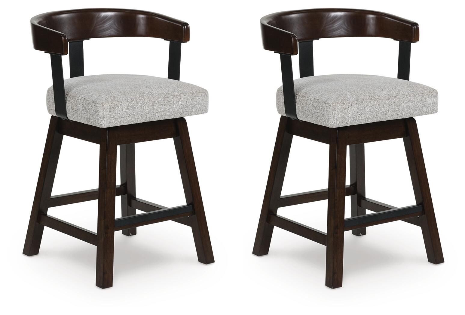 Haddigan – Upholstered Swivel Barstool (Set of 2) – Dark Brown