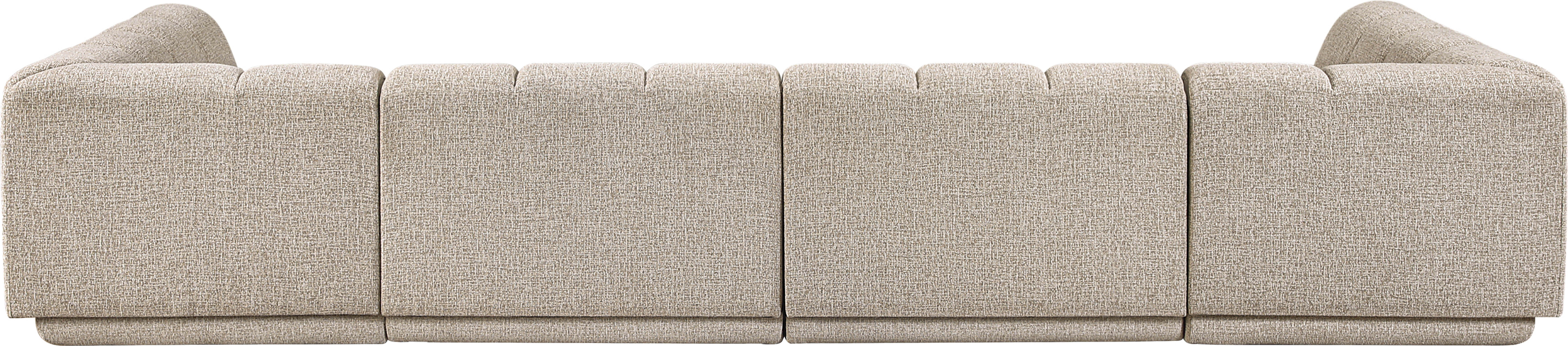 Modari - Fabric Upholstered 4 Piece U-Shaped Modular Sectional - Beige