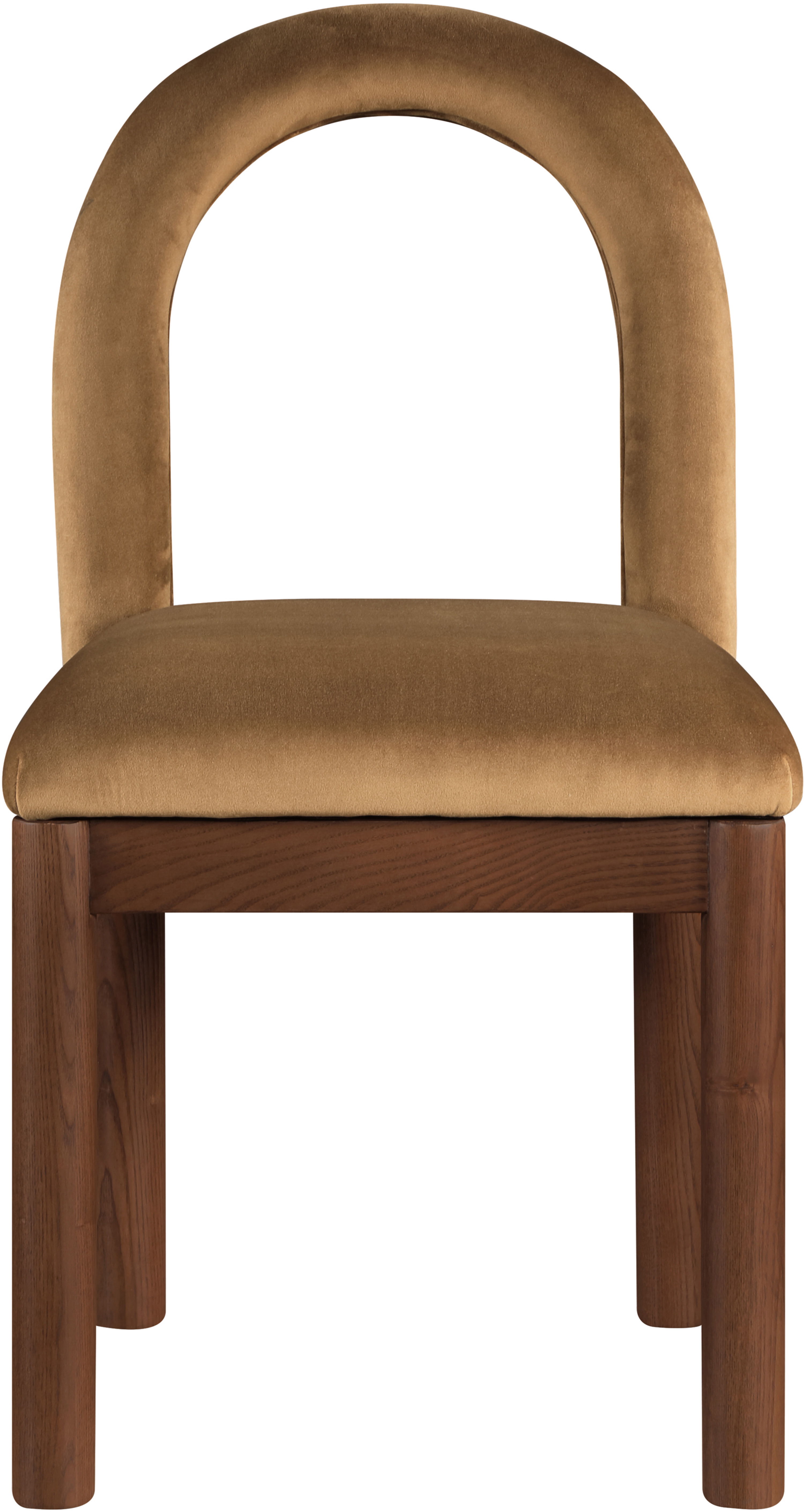Conrad - Velvet Dining Chair With Brown Legs - Saddle