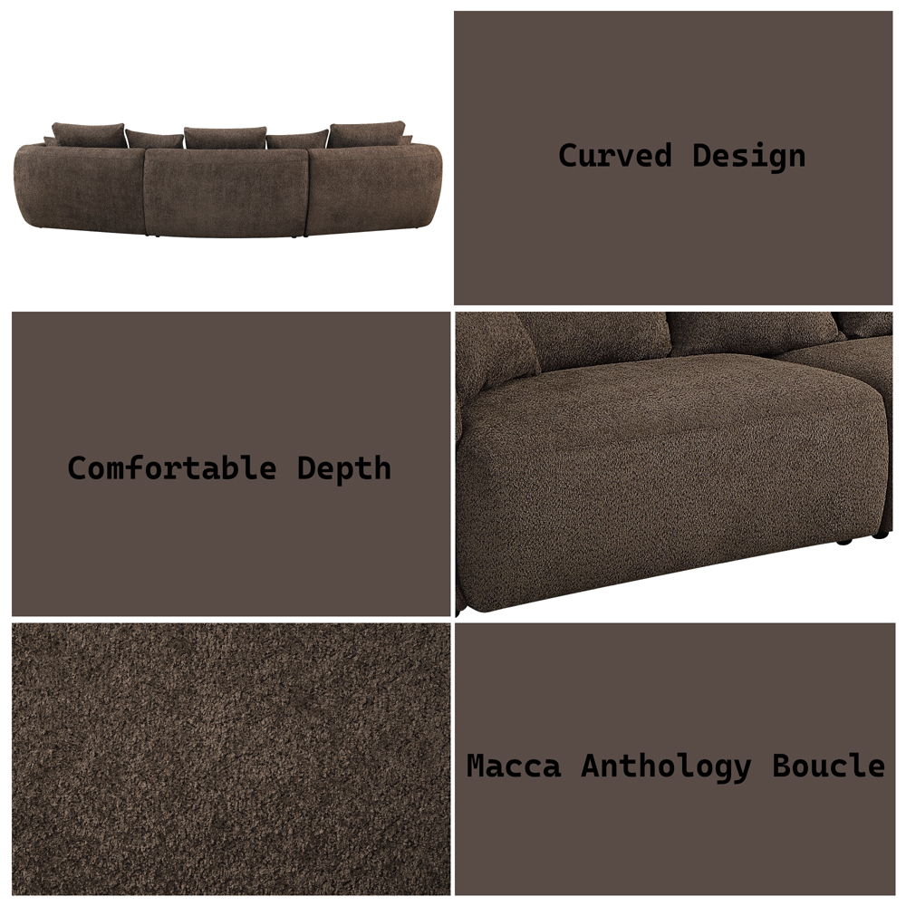 Bash - Sofa With 7 Pillows - Macca Anthology Boucle, dark brown, view 7
