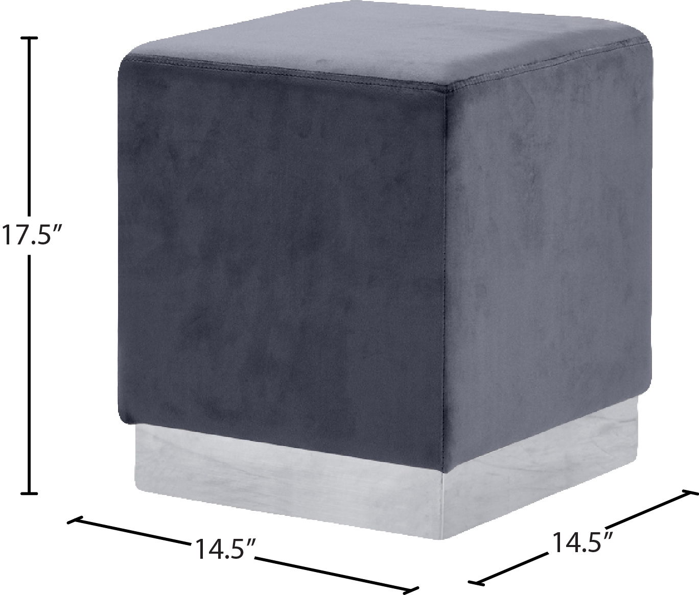 Jax - Fabric Ottoman / Stool - Gray