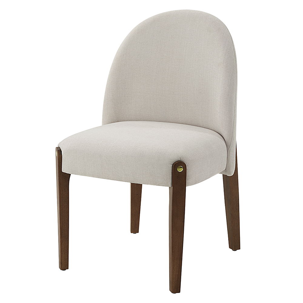 Gamarya - Side Chair (Set of 2) - White Fabric & Oak, white, view 2