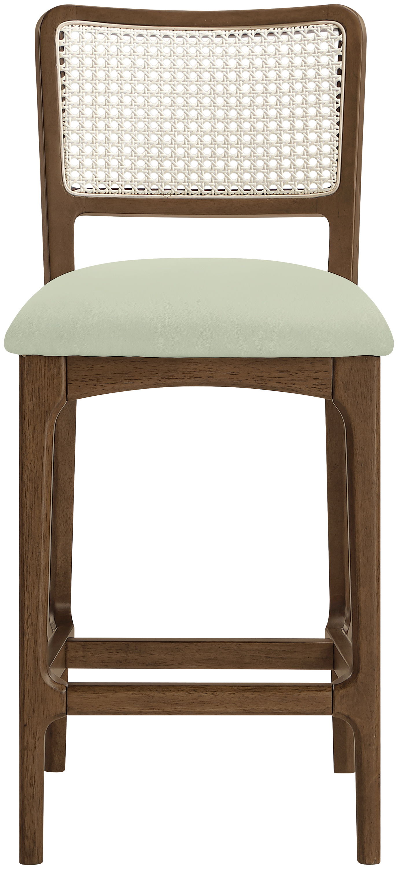 Atrium - Cane Back And Vegan Leather Upholstered Seat Counter Stool (Set of 2) - Mint
