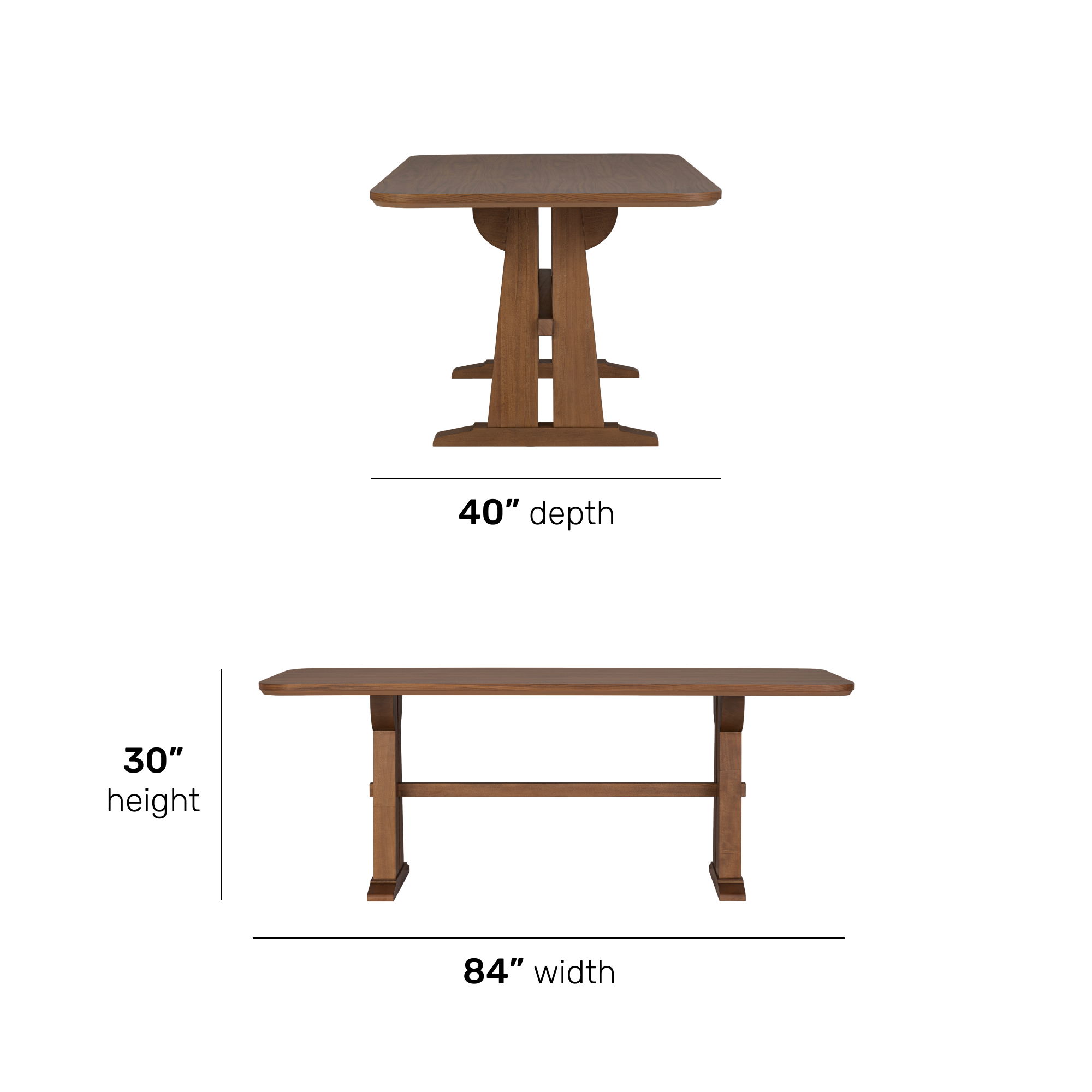 Lincoln - Rectangular Dining Table - Brown, light brown, view 6
