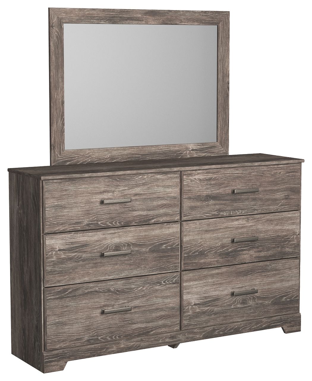 Ralinksi - 6 Pc. - Dresser, Mirror, King Panel Bed, 2 Nightstands - Gray
