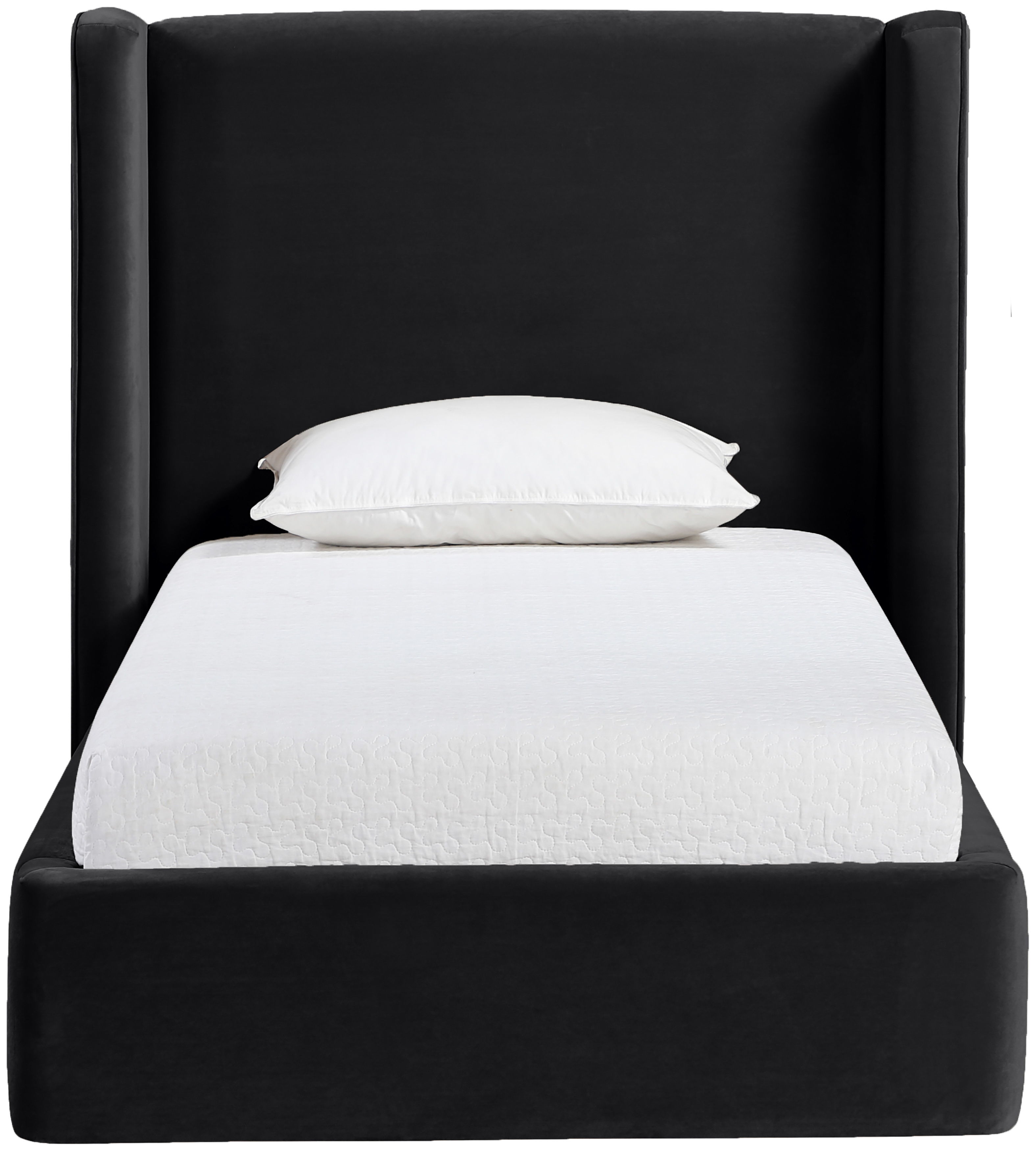 Kendall - Velvet Upholstered Twin Bed - Black