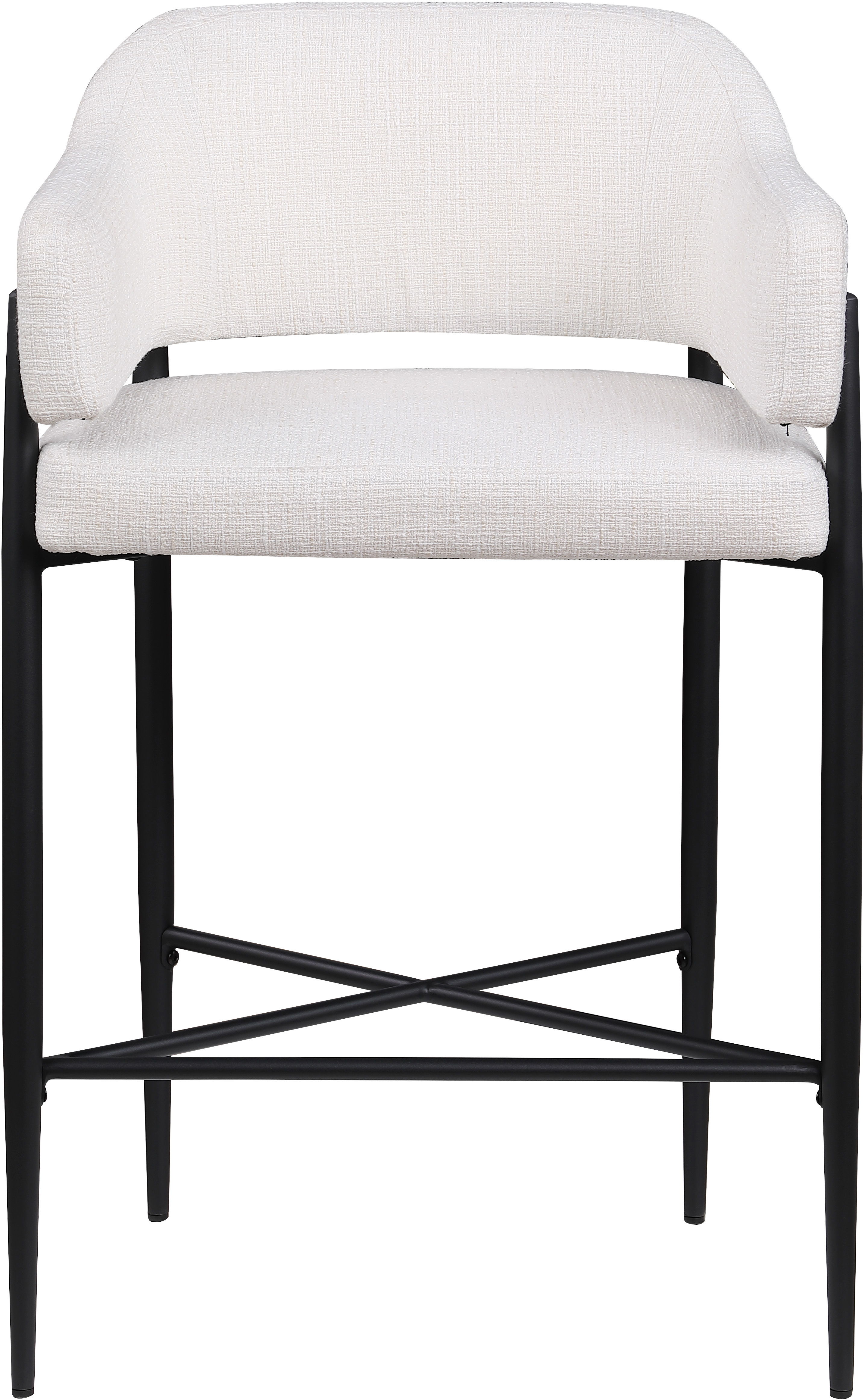 Dame - Fabric Upholstered Counter Stool (Set of 2) - Cream