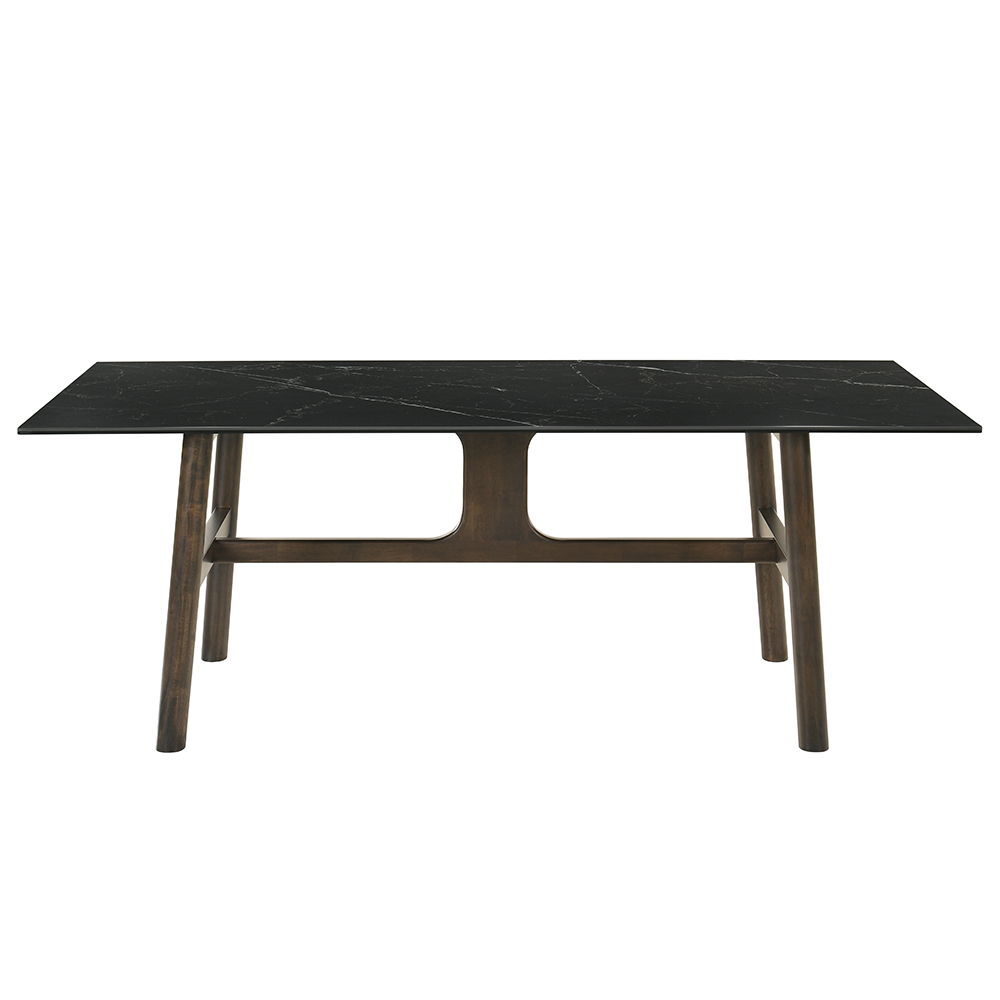 Destin - Dining Table - Sintered Stone & Walnut, black, view 7