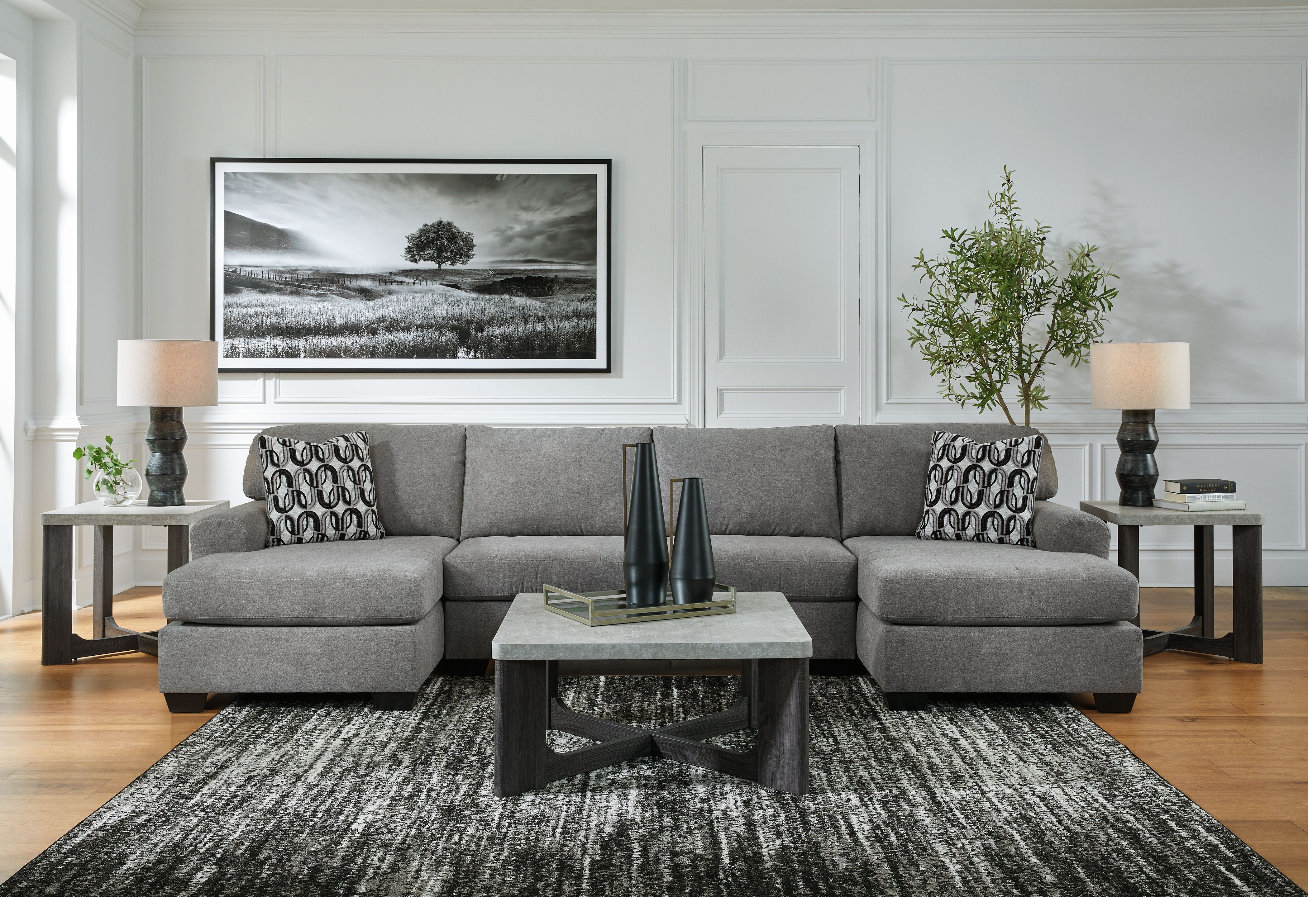 Ashley Furniture Birkdale Court - 3-Piece Sectional With LAF And RAF Corner Chaises - Gray - Image 5