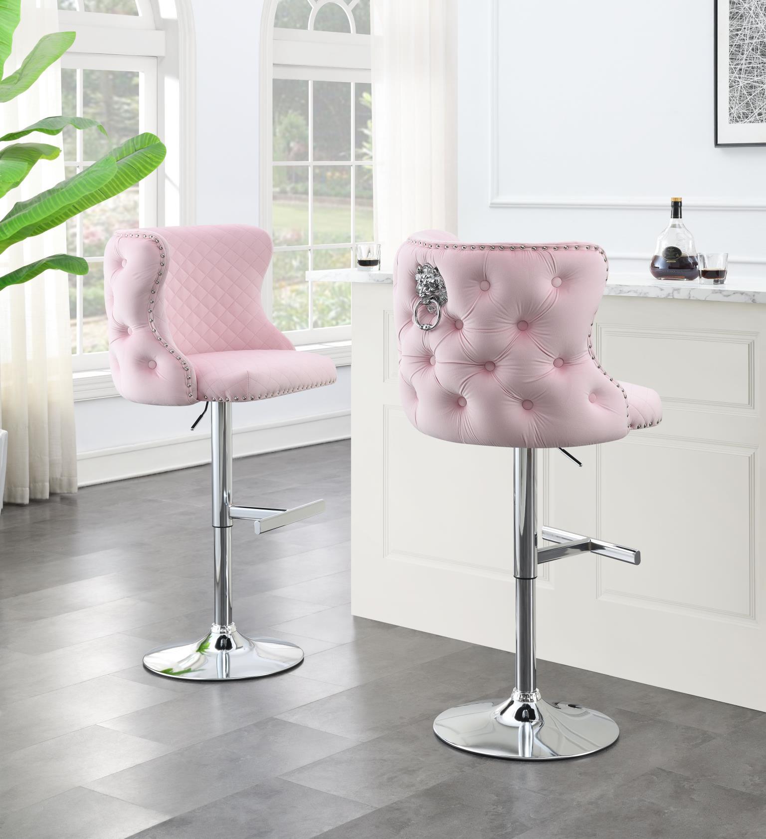 ST100 - Velvet Bar Stool - Pink