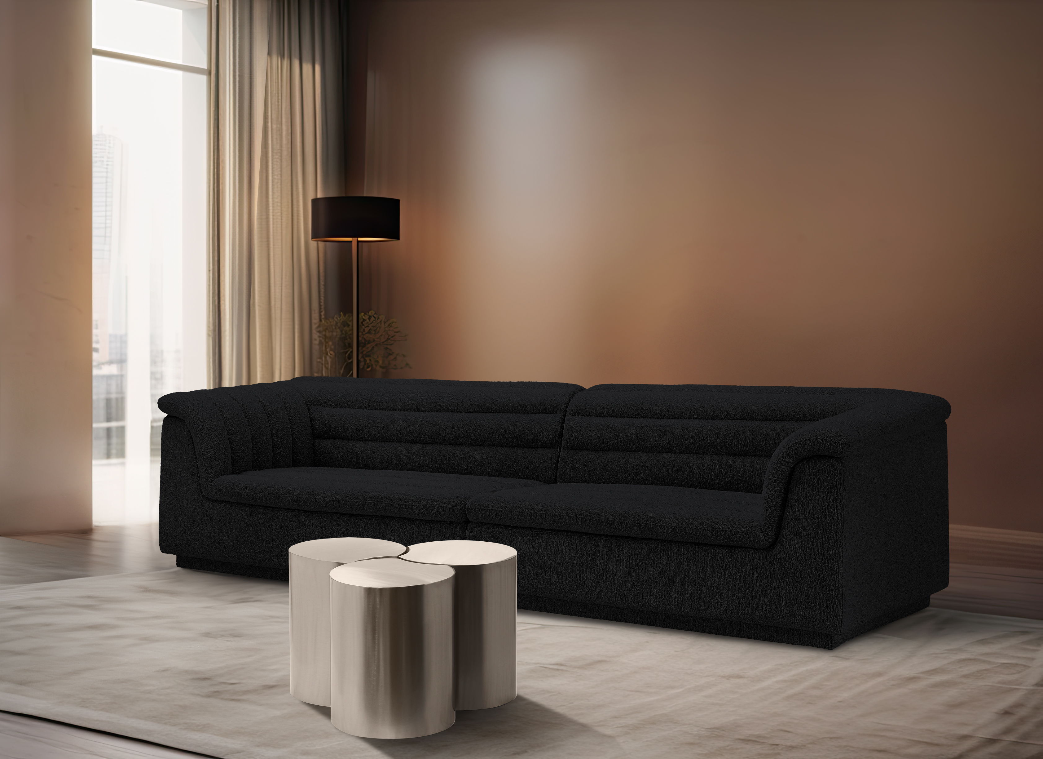 Dimple - 16" 3 Piece Modular Coffee Table - Silver