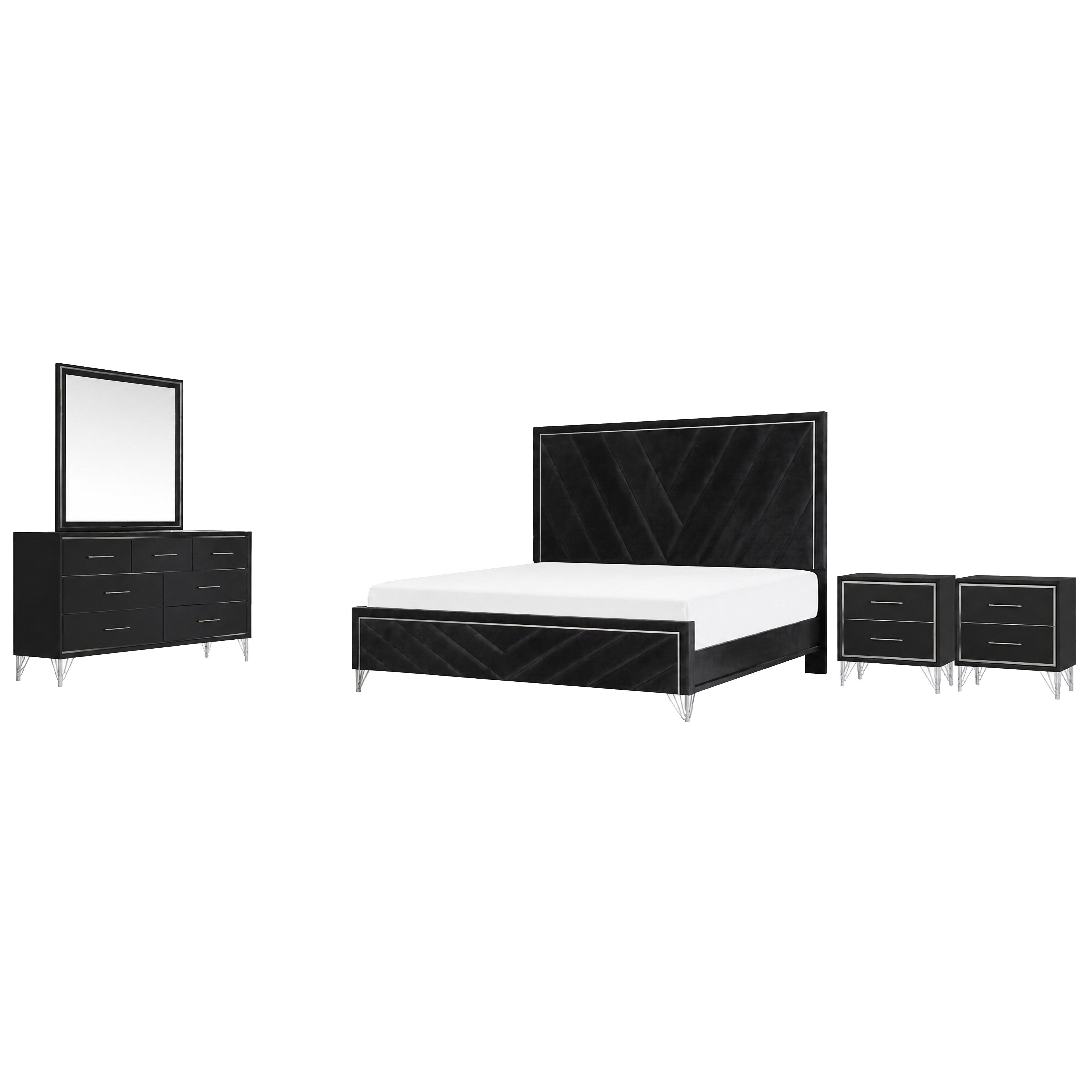 Queen · 5 Pc · Bed, Dresser, Mirror, 2 Nightstands