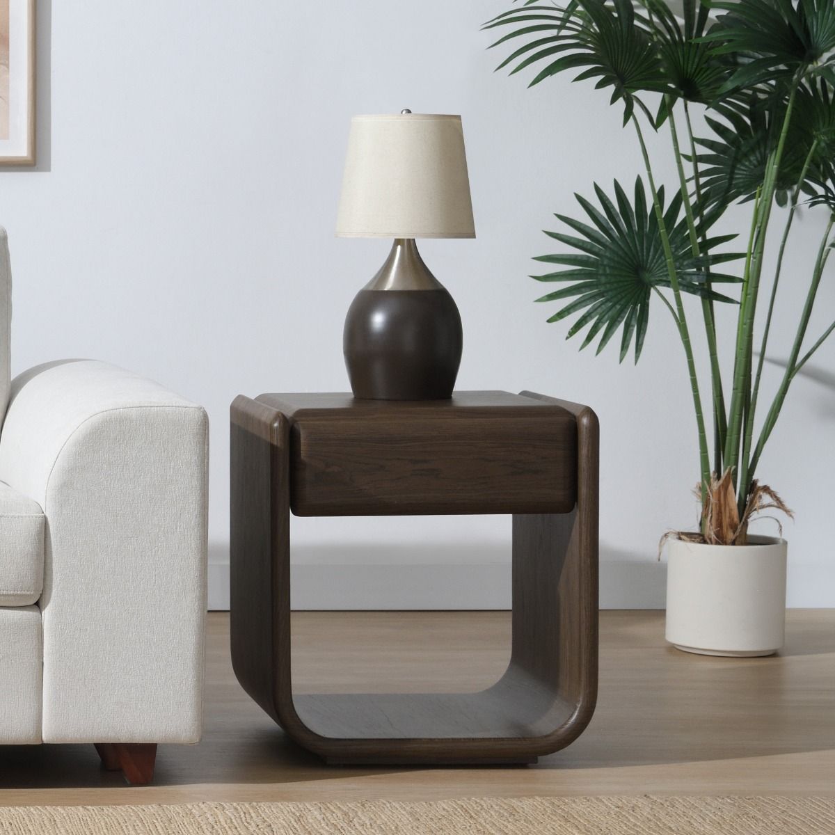 Lanza - End Table With Drawer - Dark Walnut, dark brown