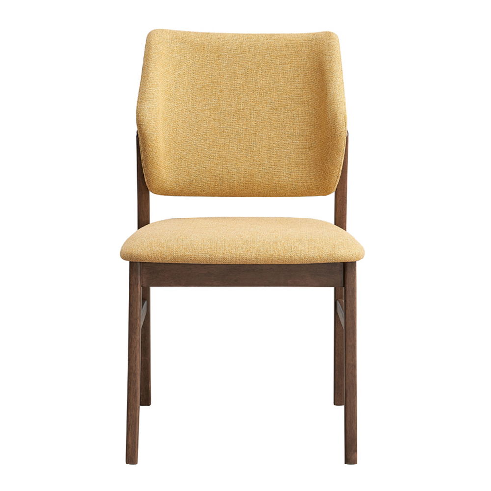 Sarha - Side Chair (Set of 2) - Yellow Fabric & Walnut, yellow, view 8
