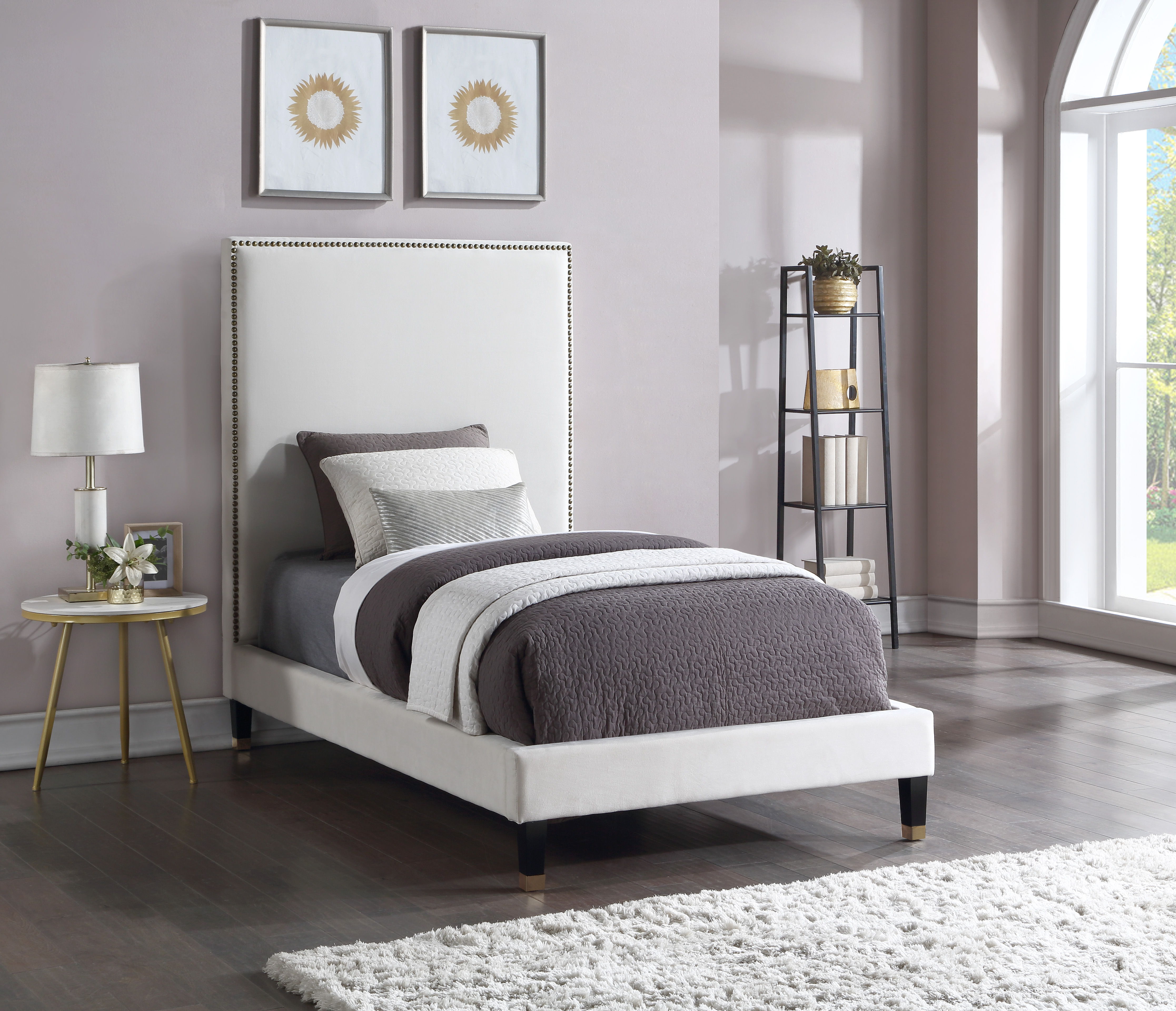 Harlie - Twin Bed - Cream