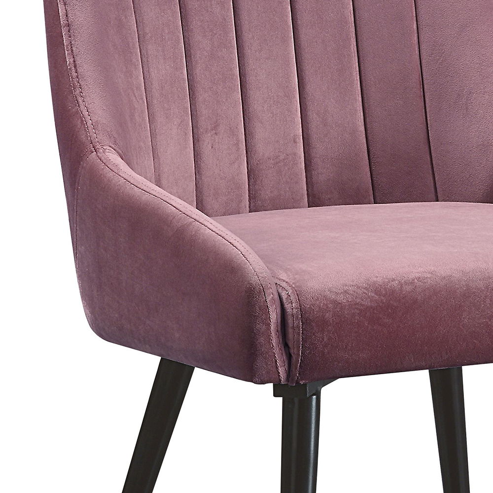 Riley - Side Chair (Set of 2) - Pink Fabric & Black, pink, view 5