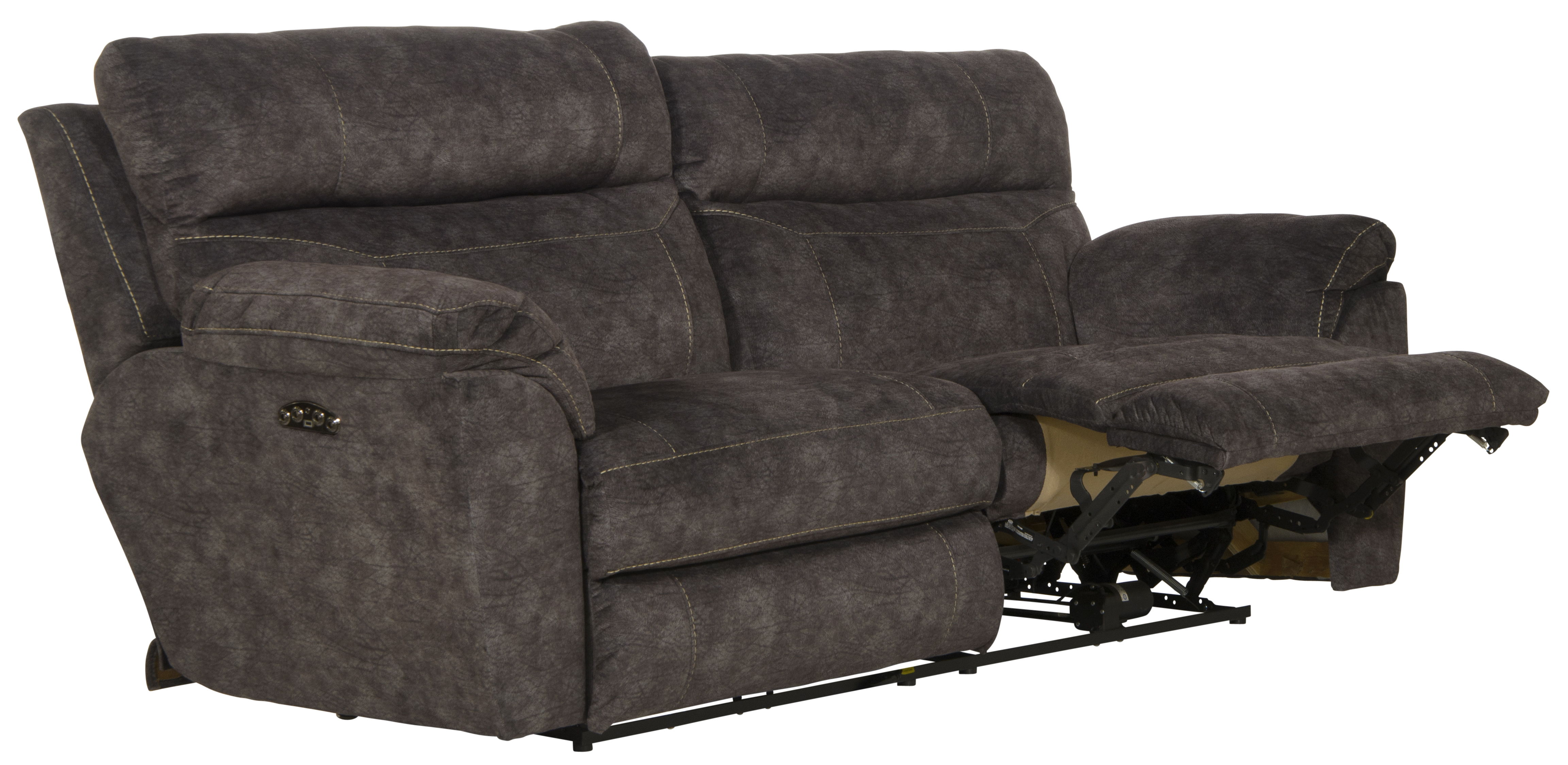 Sedona - Power Lay Flat Reclining Sofa With Power Adjustable Headrest - Smoke