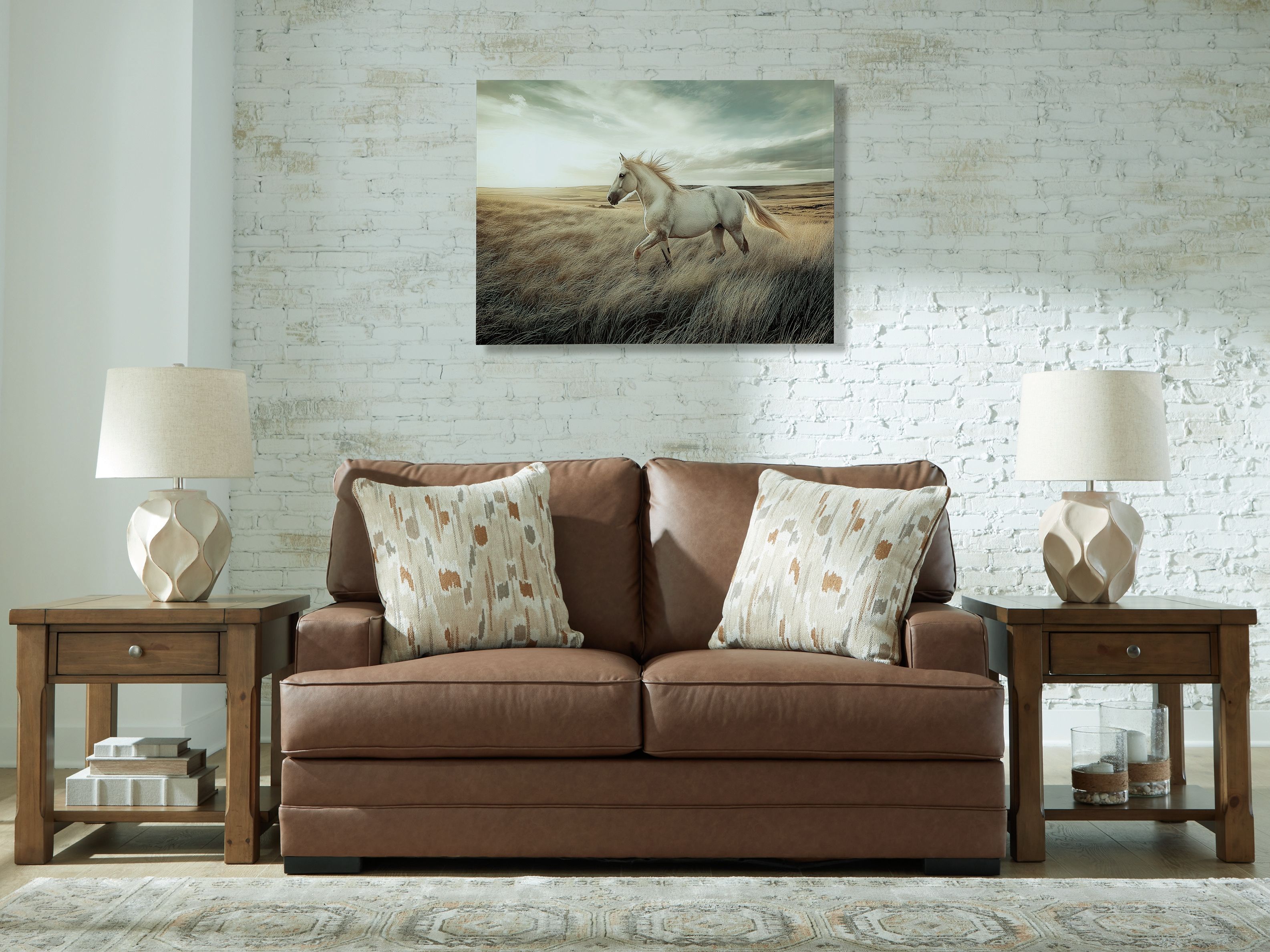 Ashley Furniture VillaCourt - Loveseat - Caramel - Image 2