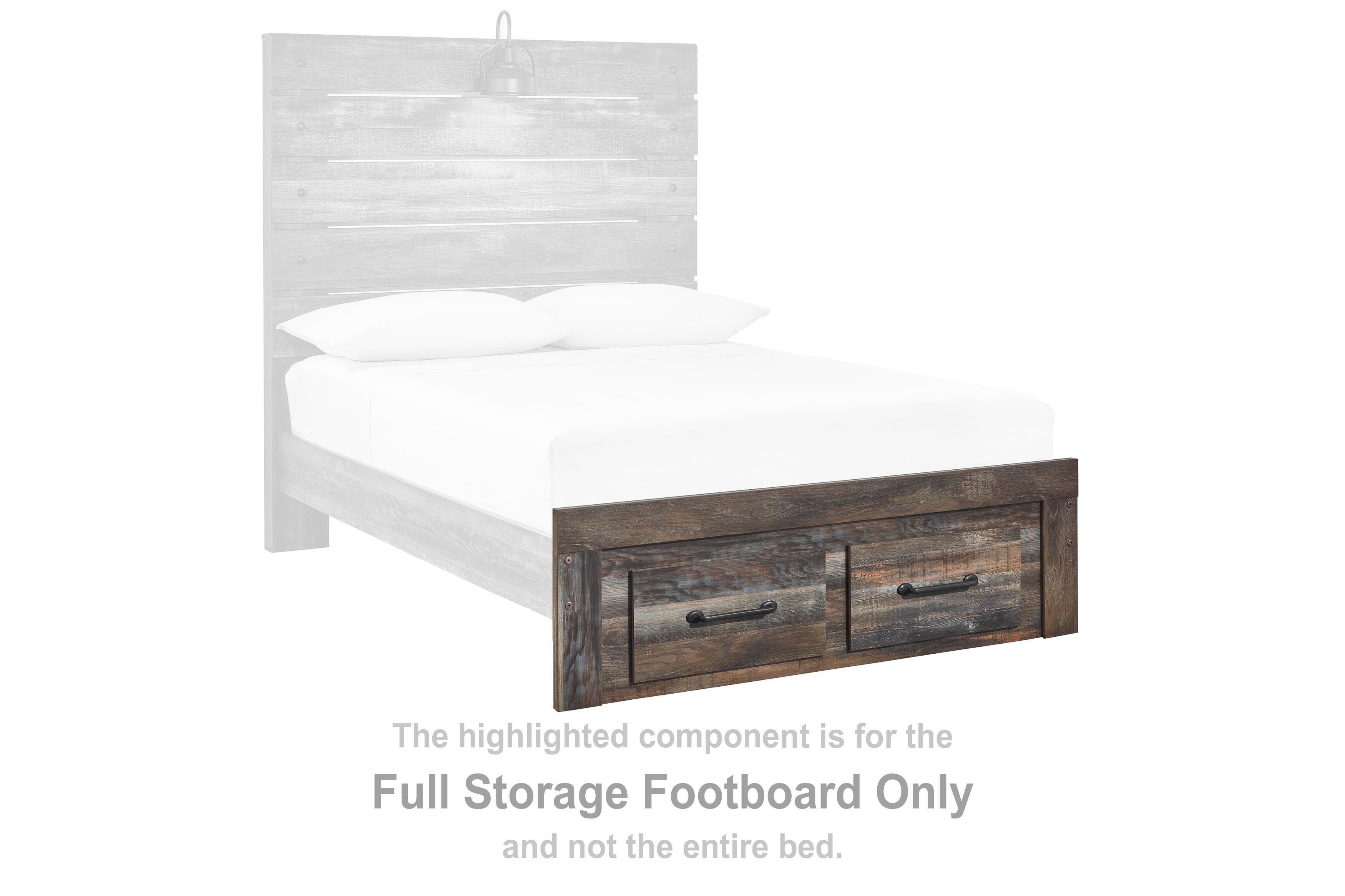 Drystan – Full Storage Footboard – Brown / Beige