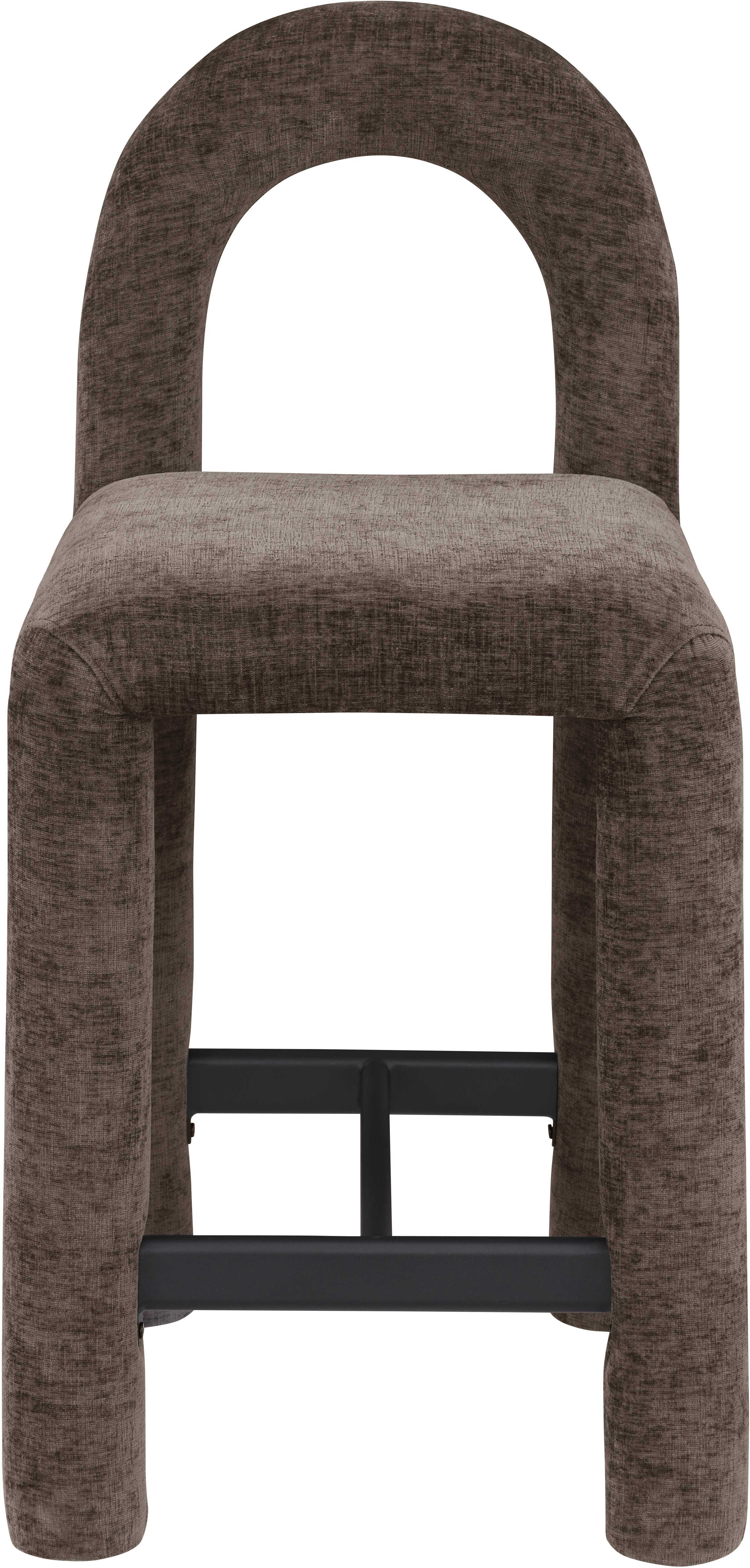 Amari - Chenille Fabric Stool - Brown