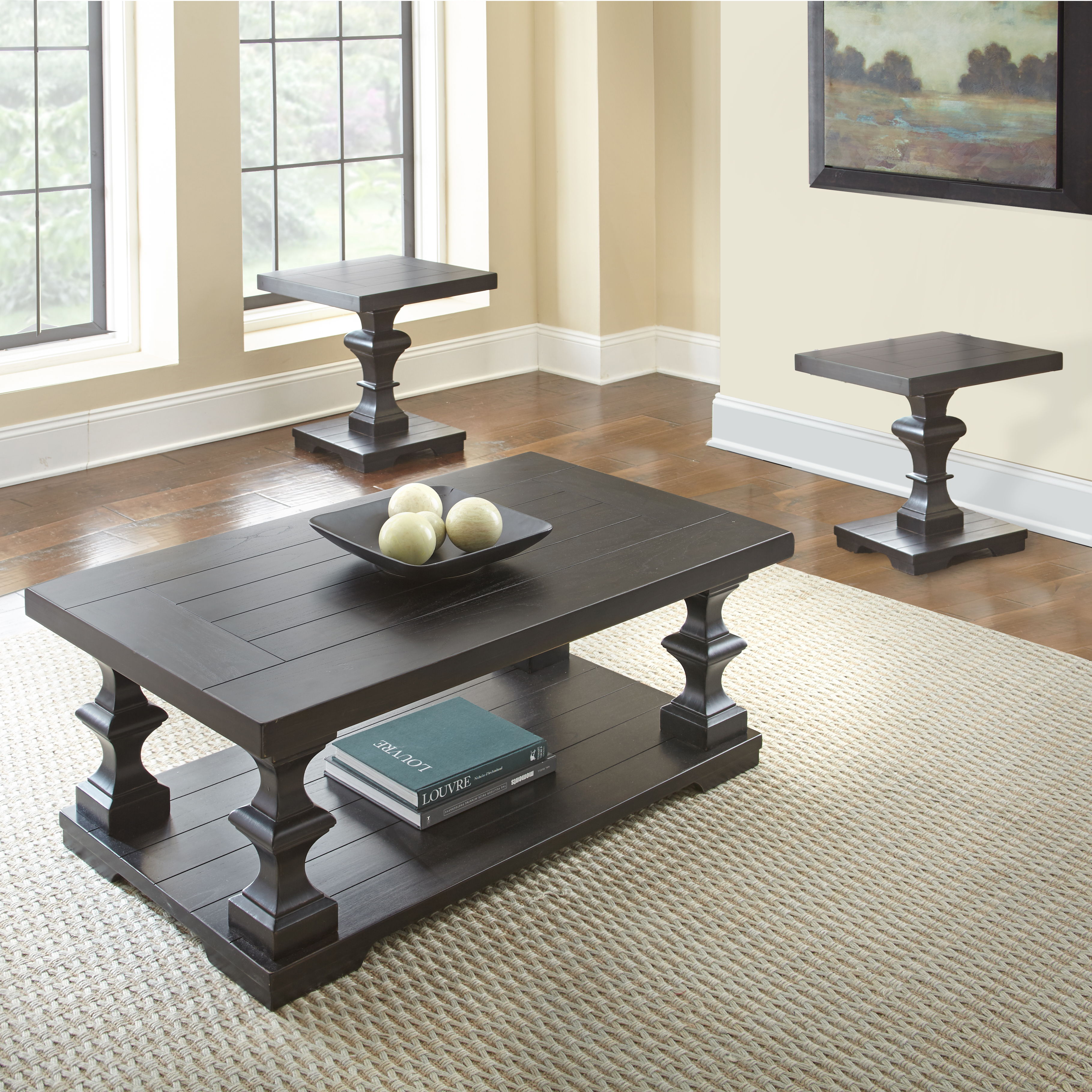 3 Pc · Cocktail Table, 2 End Tables