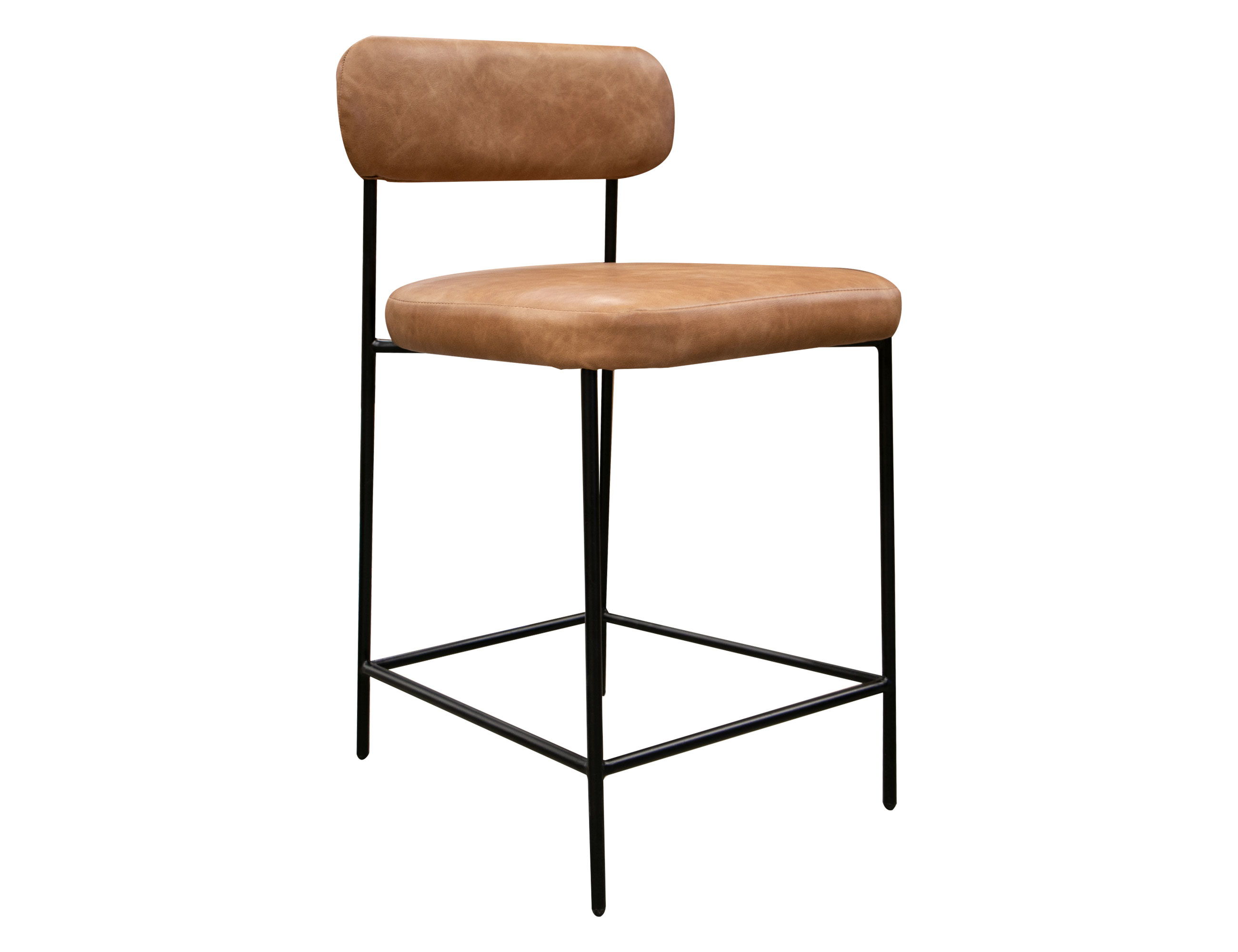 International Furniture Direct Salamanca - Metal Bar Stool - Ivonhoe Cognac / Caramel Color