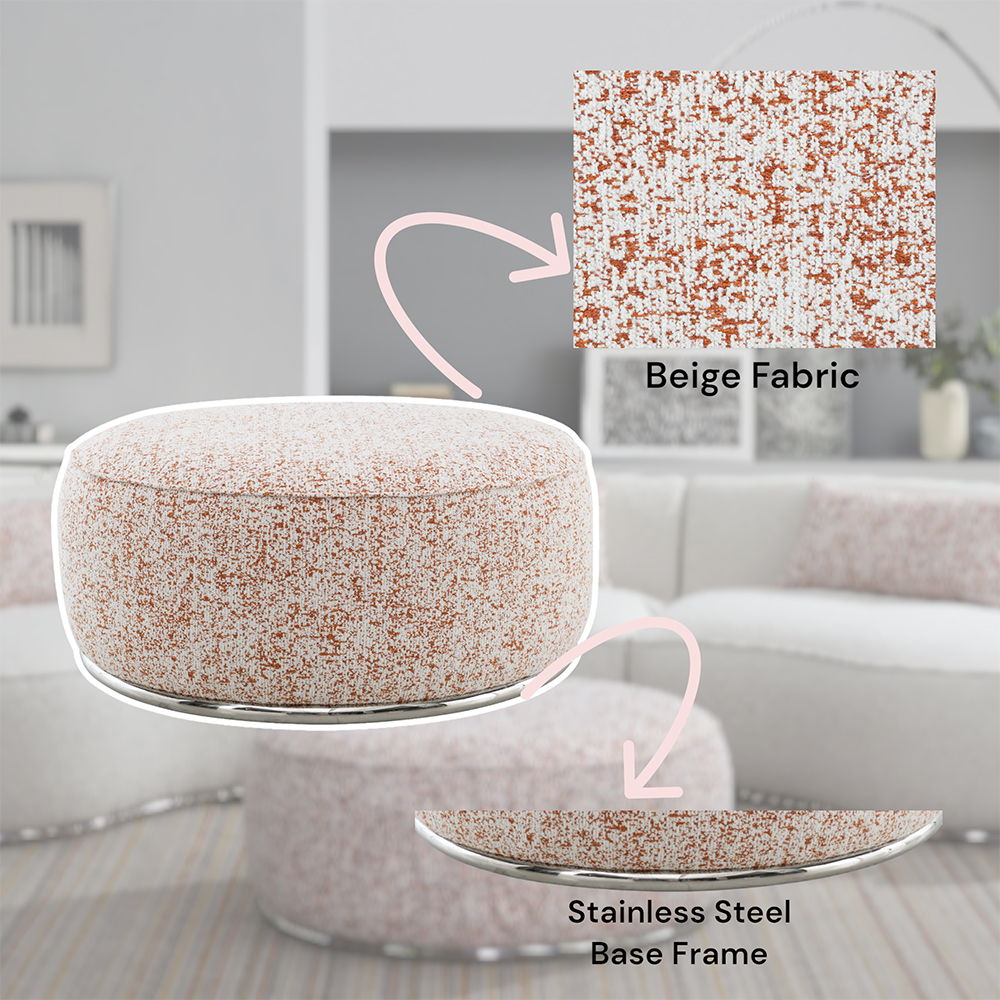 Sahara - Ottoman - Pattern Fabric, pink, view 6