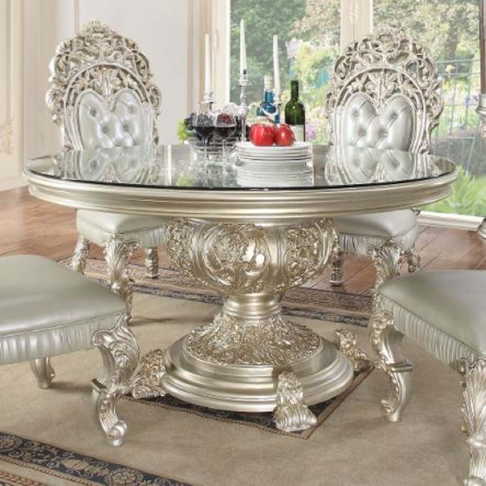 Sandoval - Round Dining Table - Champagne, beige