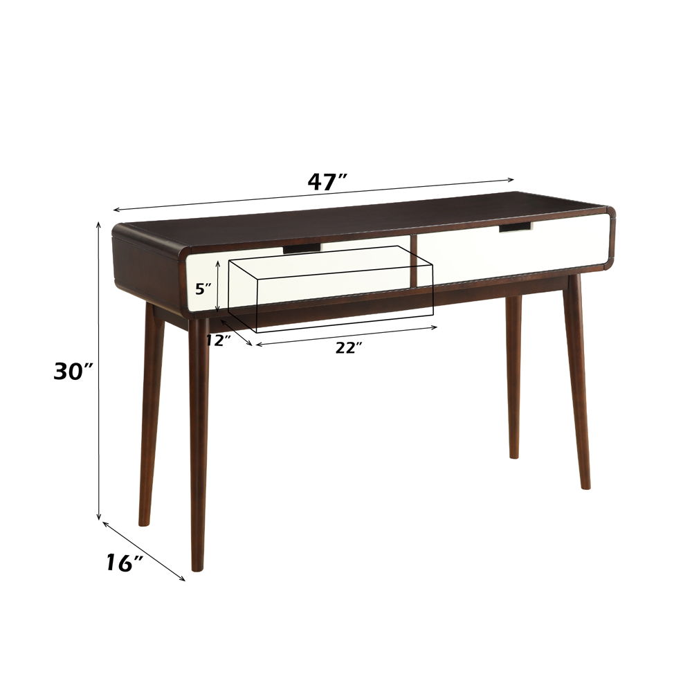 Christa - Sofa Table - White & Espresso, dark brown, view 6