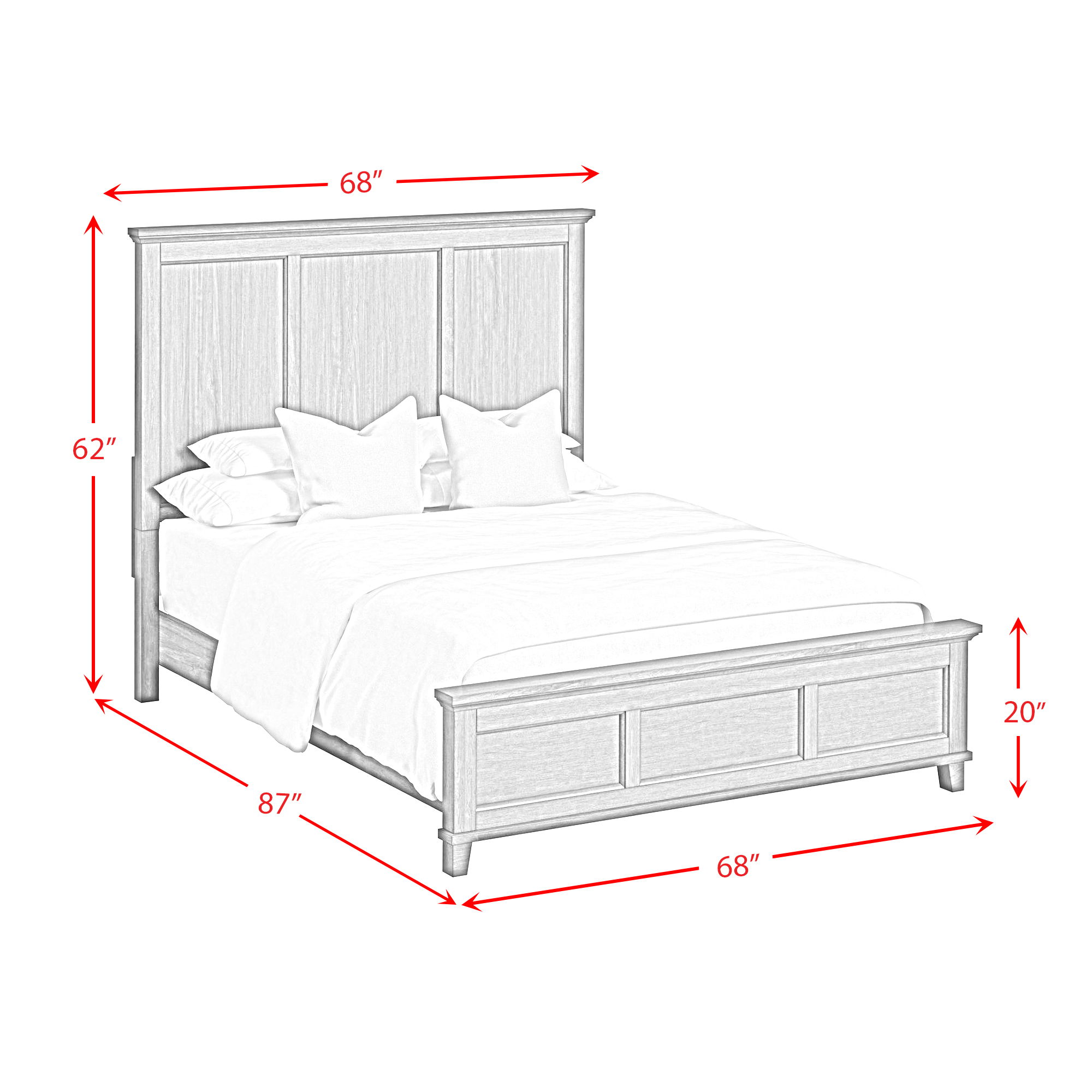 Canterbury - Queen Panel Bed - Ivory
