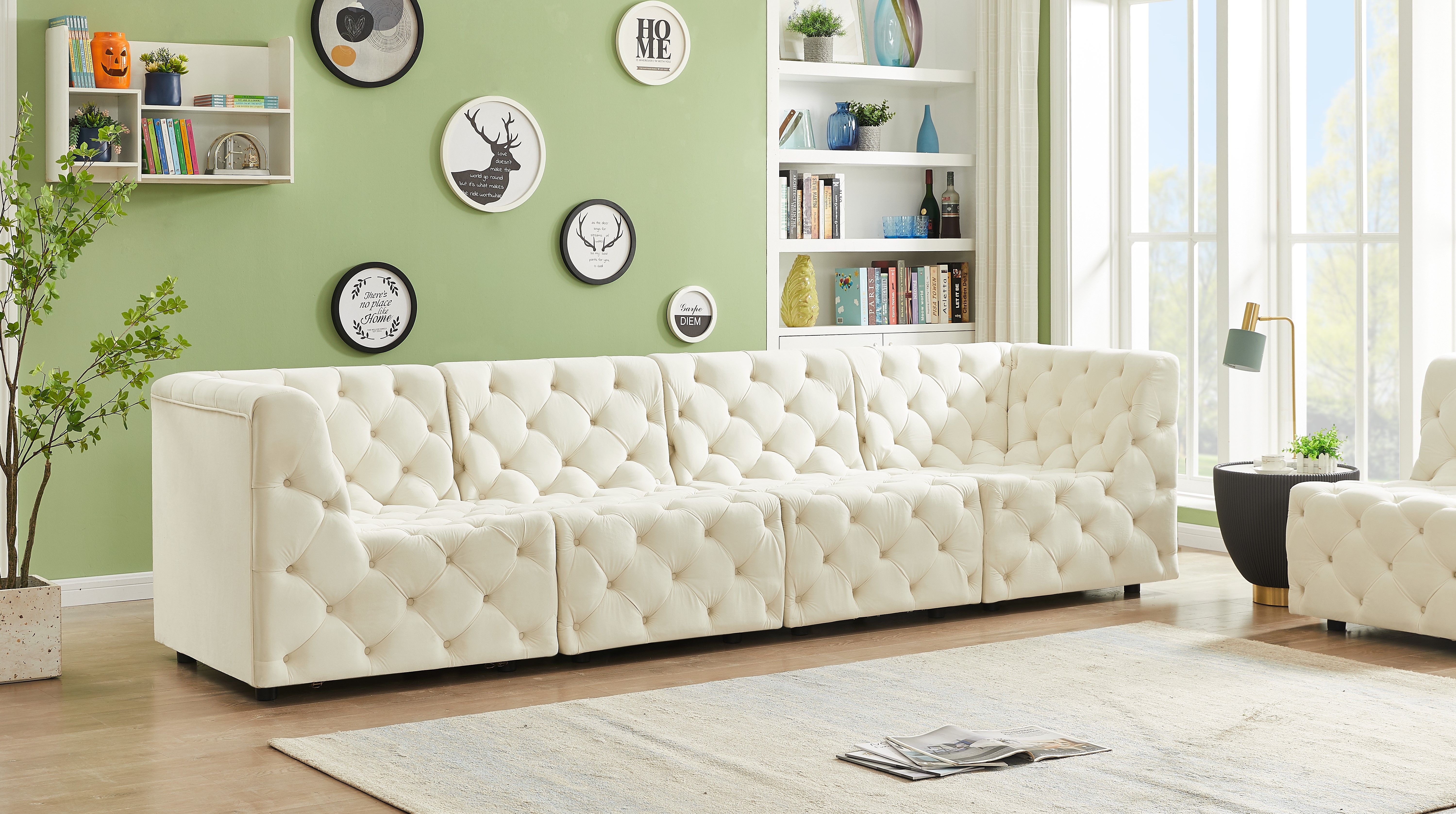 Tuft - 4 Piece Modular Sofa - Cream