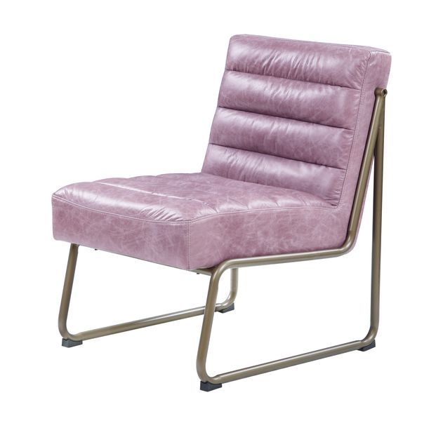Loria - Accent Chair - Wisteria Top Grain Leather, pink