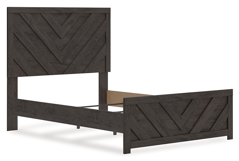 Ashley Furniture Prendonea - 6 Pc. - Dresser, Mirror, Full Panel Bed, 2 Nightstands - Charcoal - Image 9