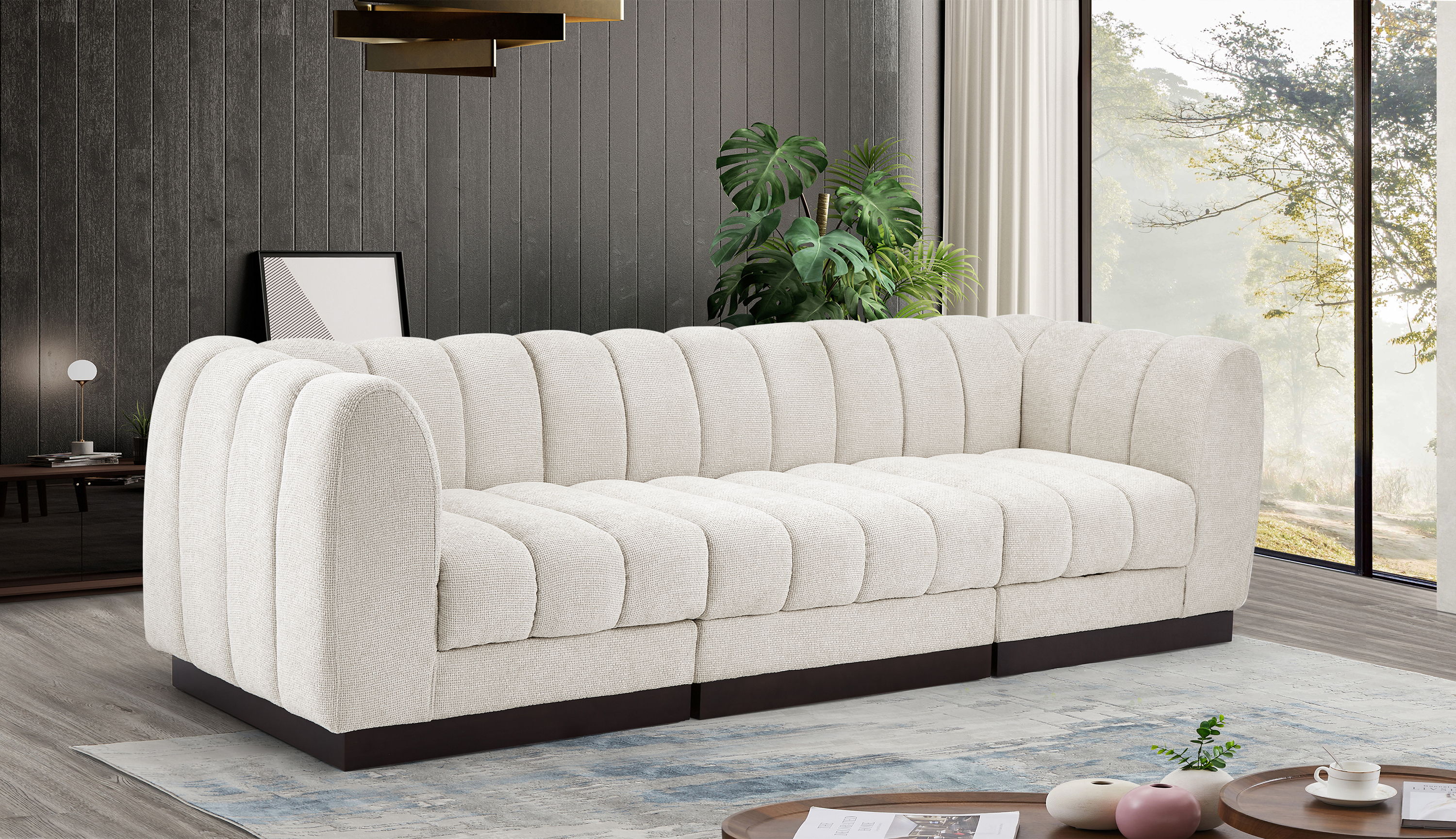 Quinn - 3 Piece Modular Sofa - Cream