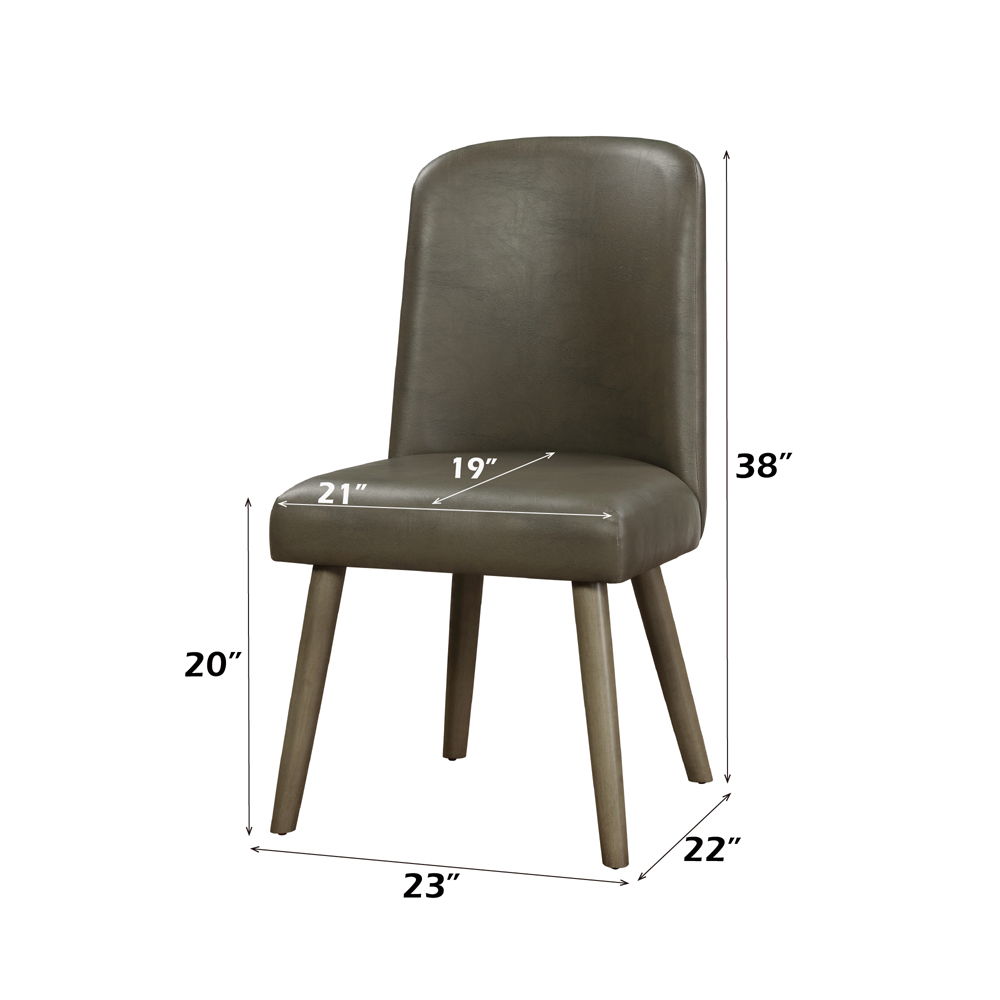 Waylon - Side Chair (Set of 2) - Gray Synthetic Leather & Gray Oak, dark gray, view 4