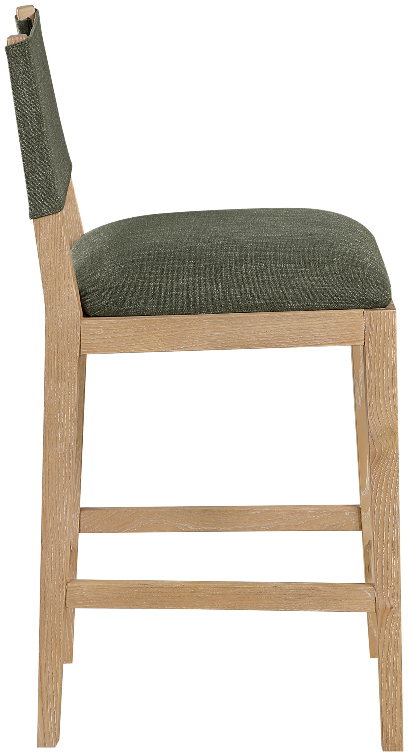 Avon - Linen Textured Performance Fabric Upholstered Counter Stool - Olive