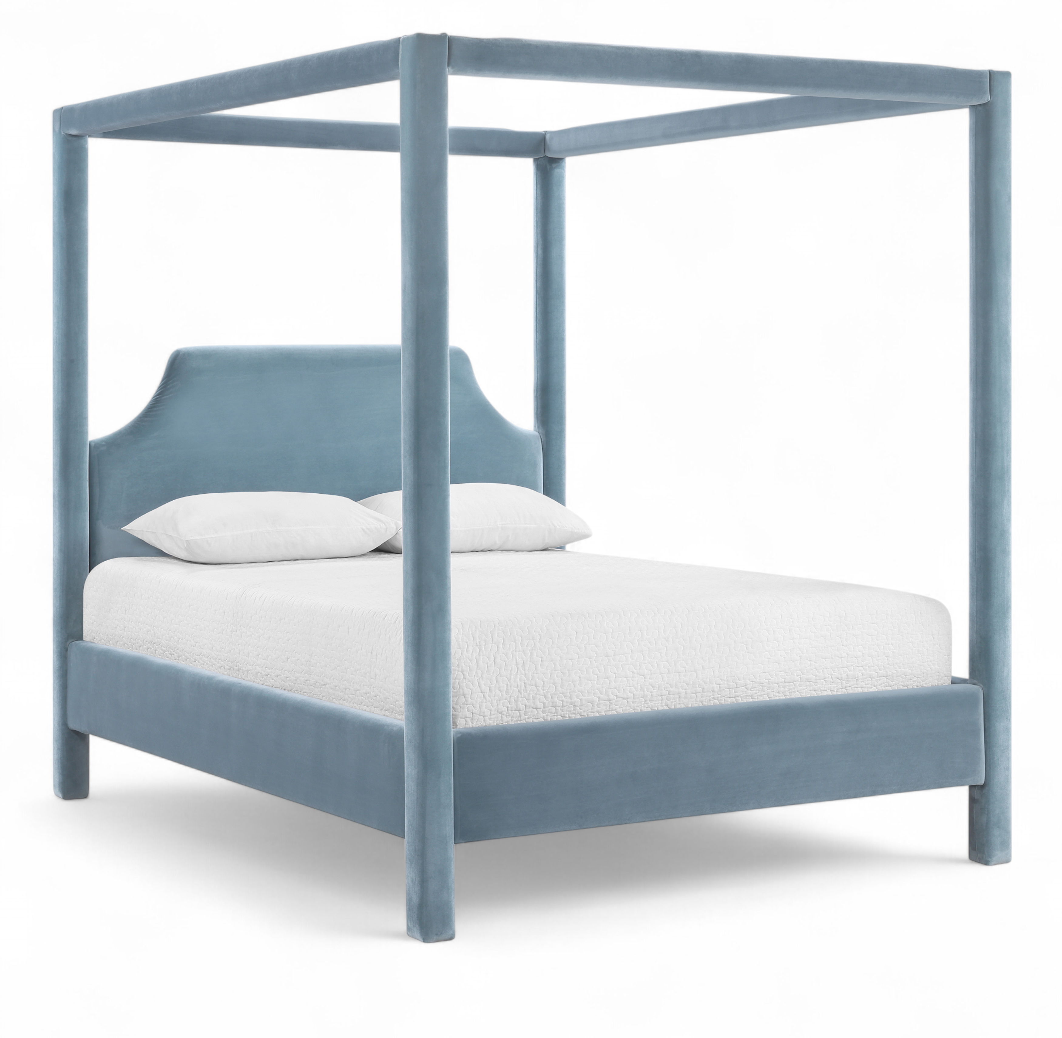 Dawson - Velvet Upholstered Queen Bed - Light Blue