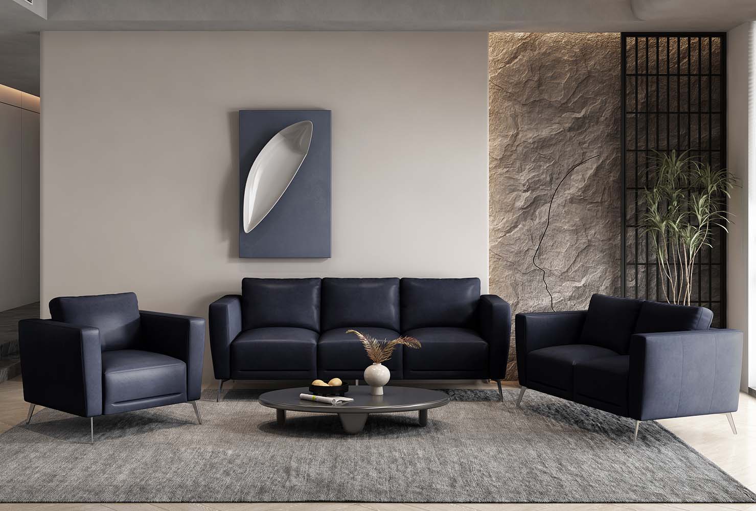 Astonic - Chair - Blue Leather, blue