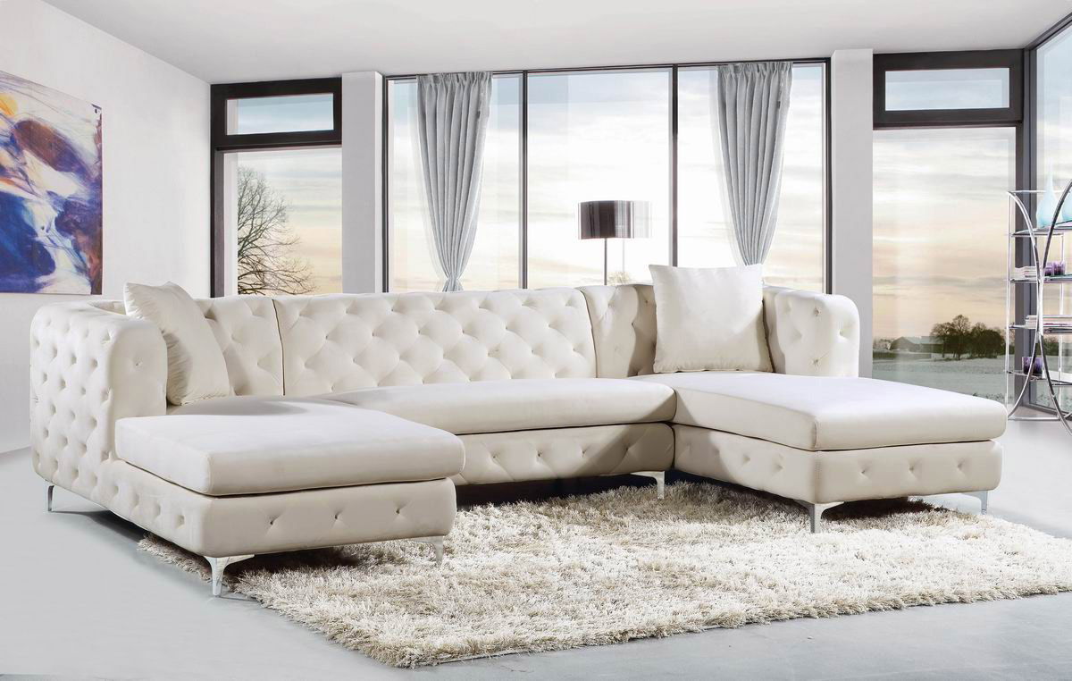 Gail - 3 Piece Sectional - Cream