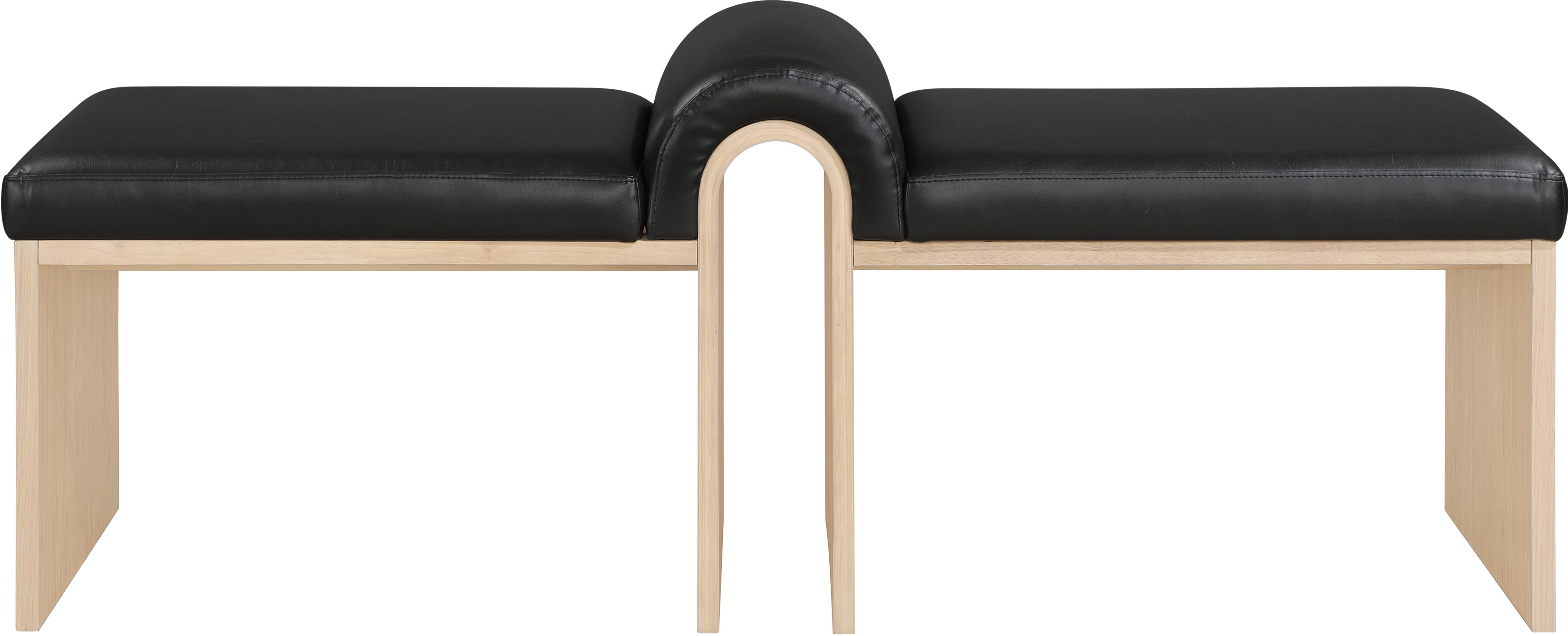 Delphine - Vegan Leather Bench - Black