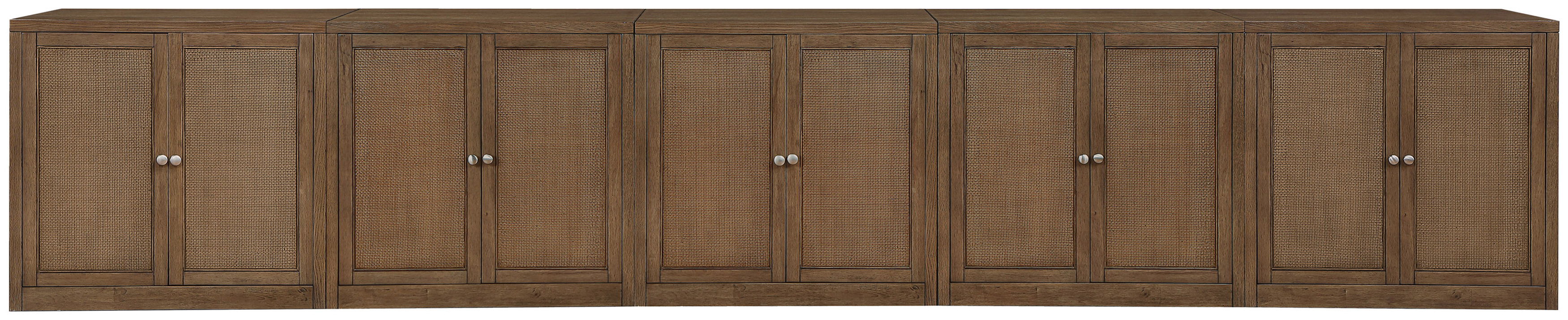 Vero - Solid Wood And Oak Veneer 5 Piece Sideboard/Buffet - Brown