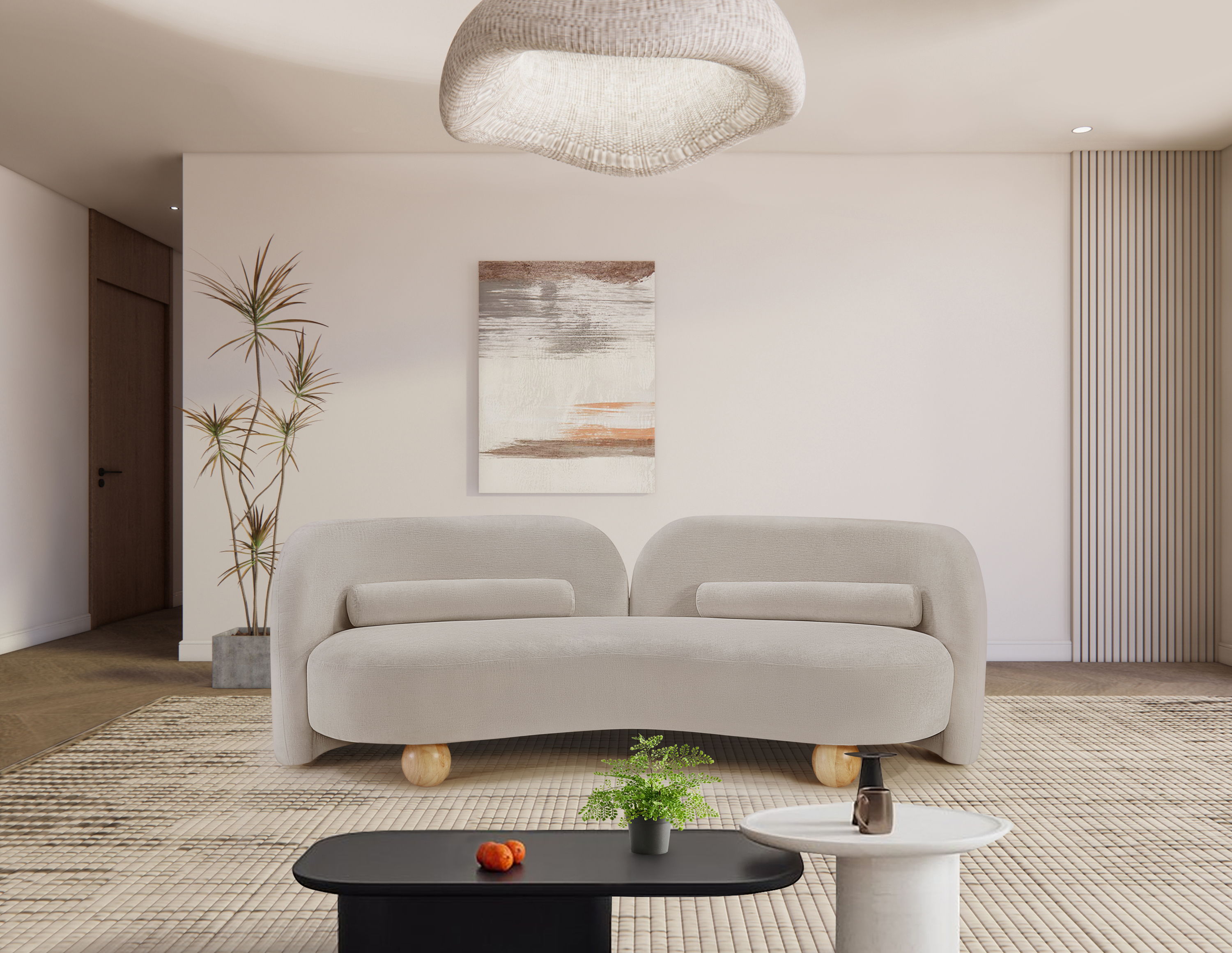 Daphne - Chenille Sofa - Beige