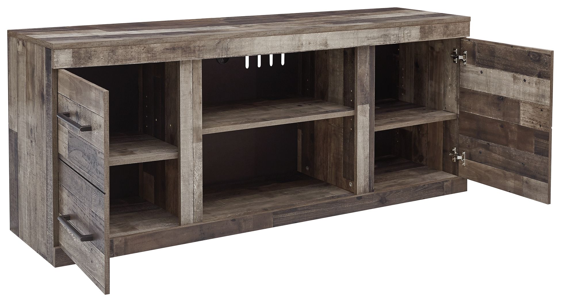 Derekson - LG TV Stand With Fireplace Option - Multi Gray, dark gray, view 4