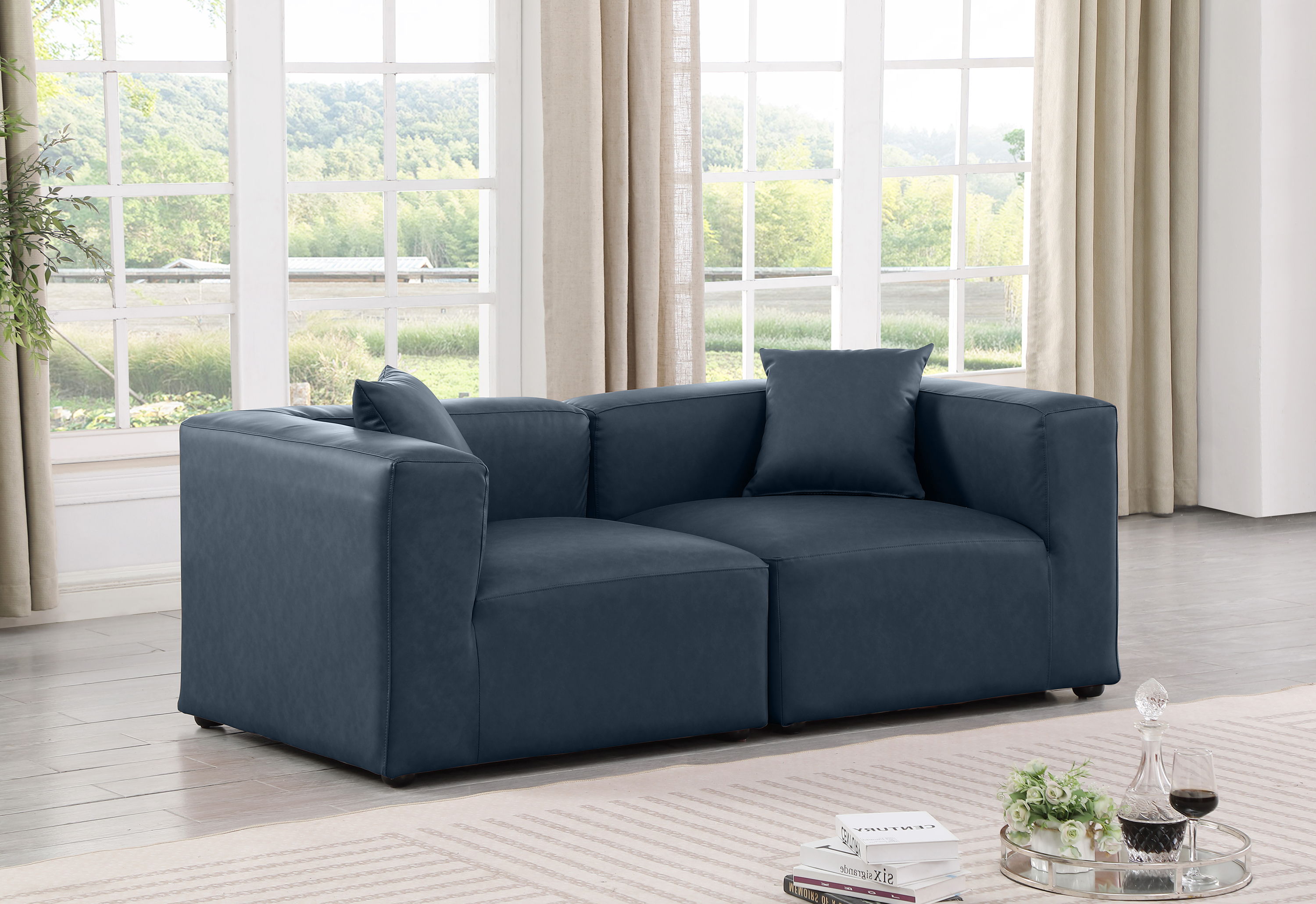 Cube - Modular 2 Piece Sofa - Blue