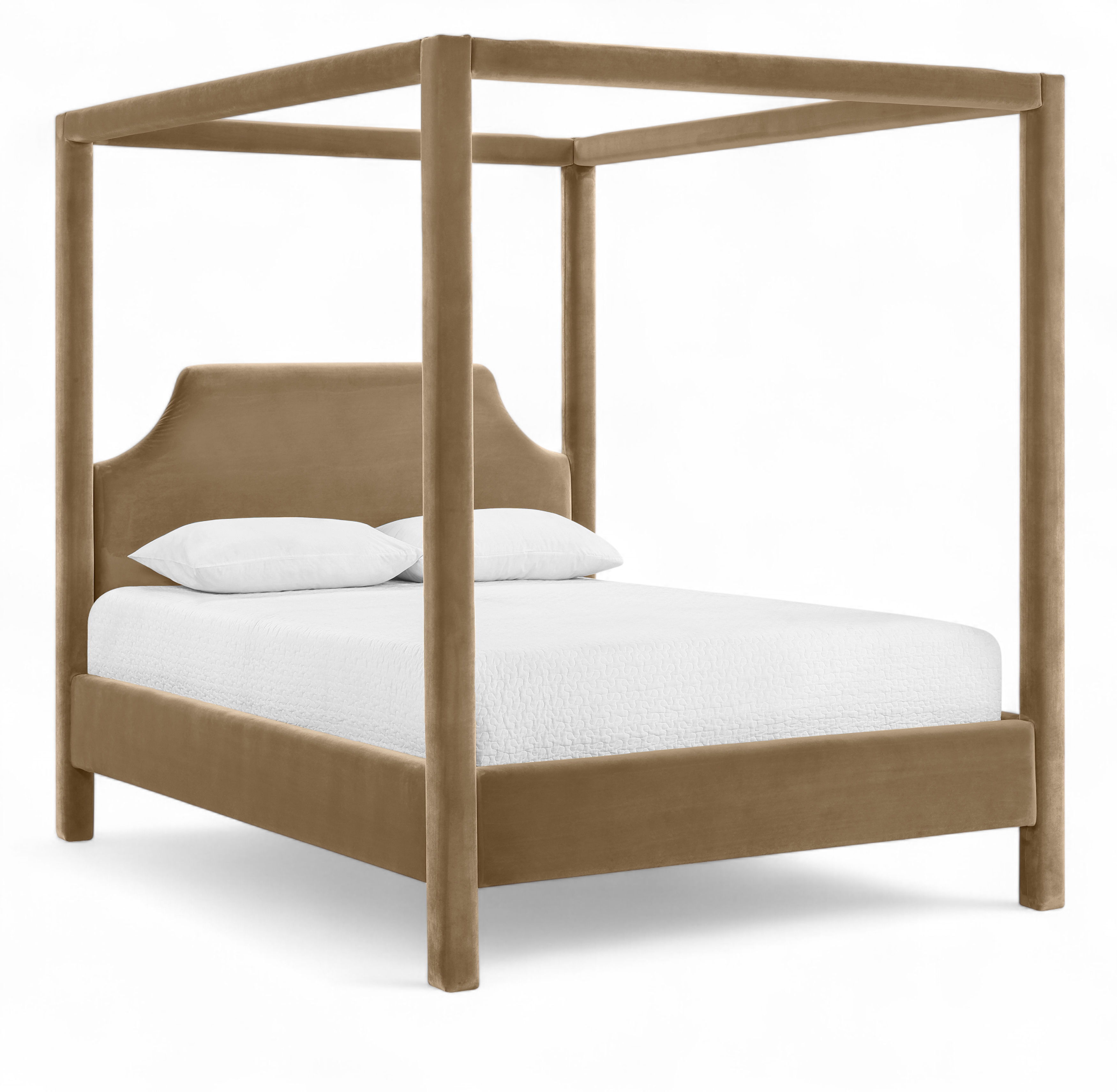 Dawson - Velvet Upholstered Queen Bed - Beige
