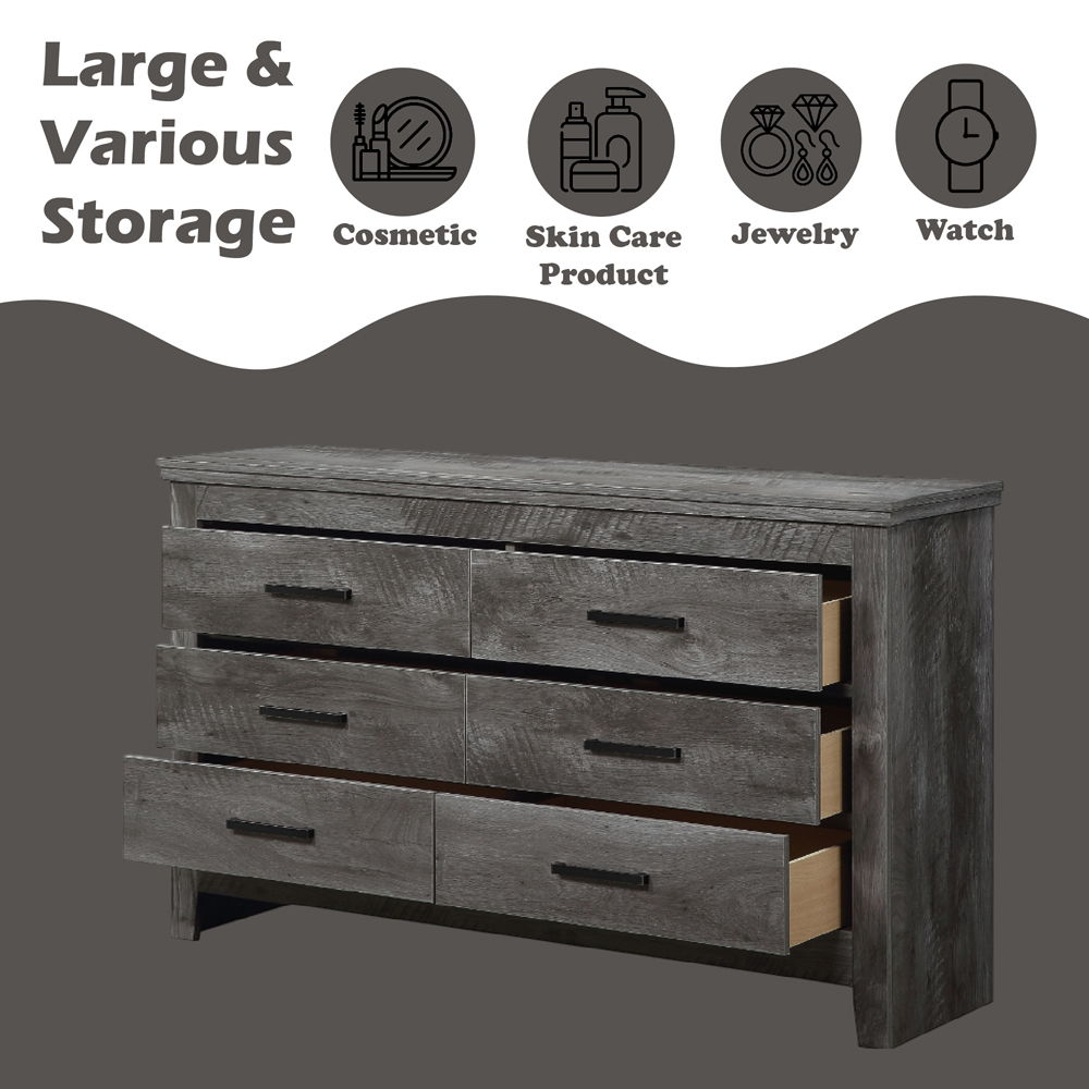 Vidalia - Dresser - Rustic Gray Oak, dark gray, view 6
