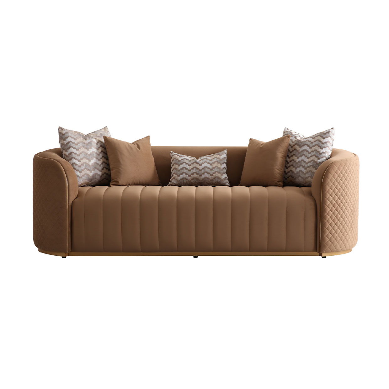 Ariana - Velvet Sofa - Caramel / Gold Image